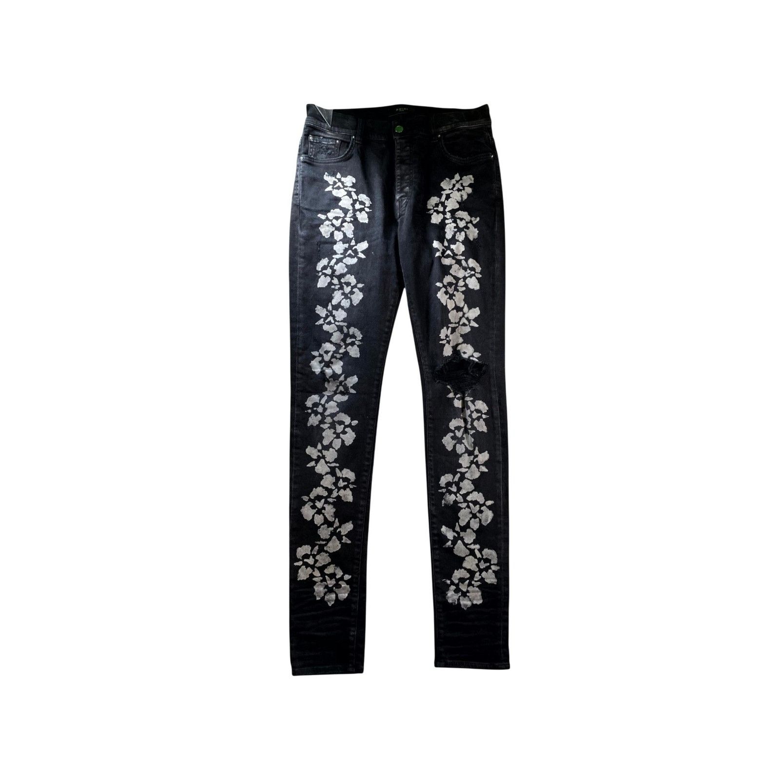 Amiri Amiri "Hibiscus" Black Jeans Size US 33 - 1 Thumbnail