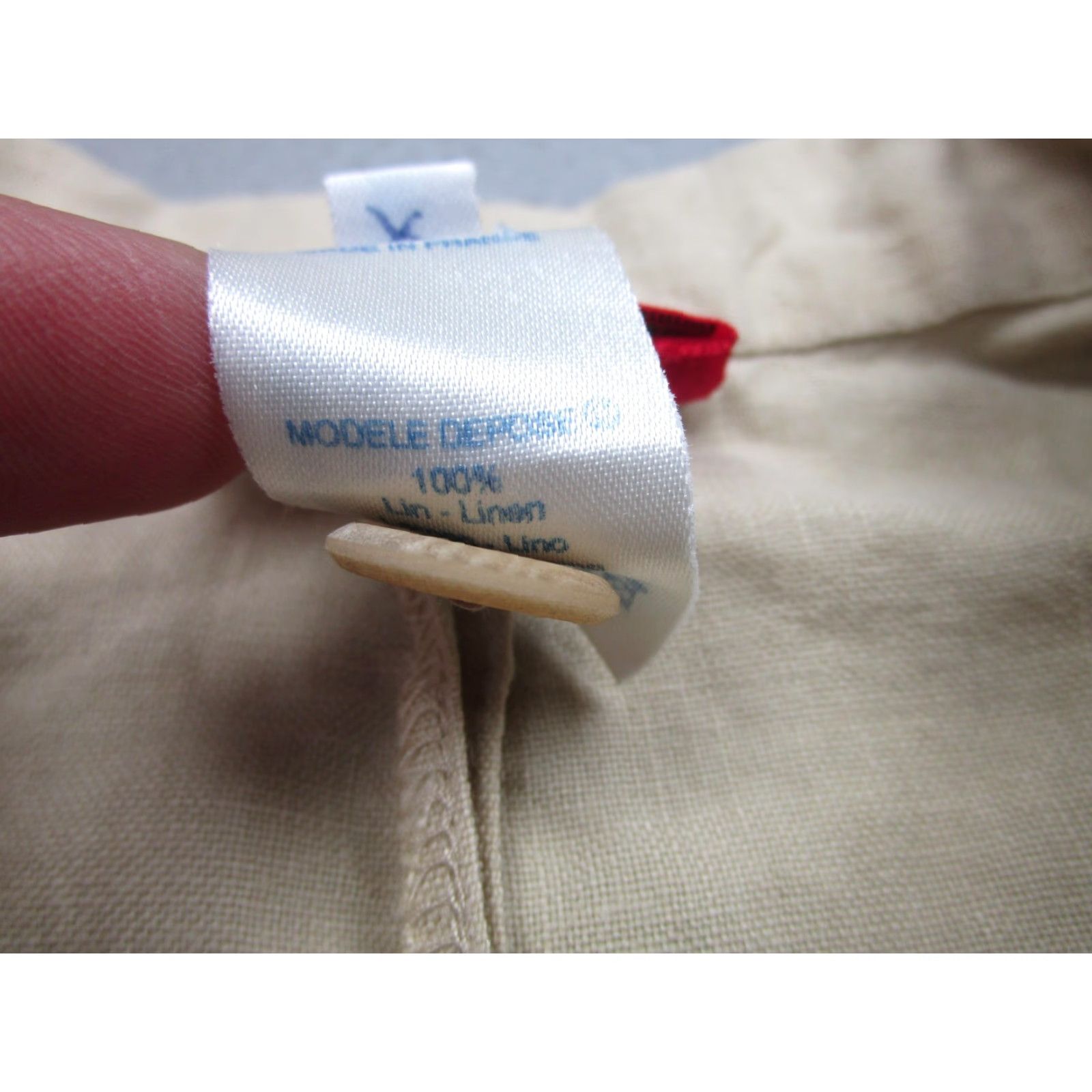 Kenzo KENZO Paris Jacket Women's Beige Linen 40 (FR) Button Front Mid-Length 100% Linen Unlined Lightweight Casual Spring Summer Size S / US 4 / IT 40 - 7 Thumbnail