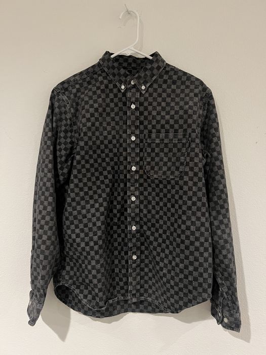 Supreme SUPREME 18AW Checkered Denim shirt black M Genuine | Grailed