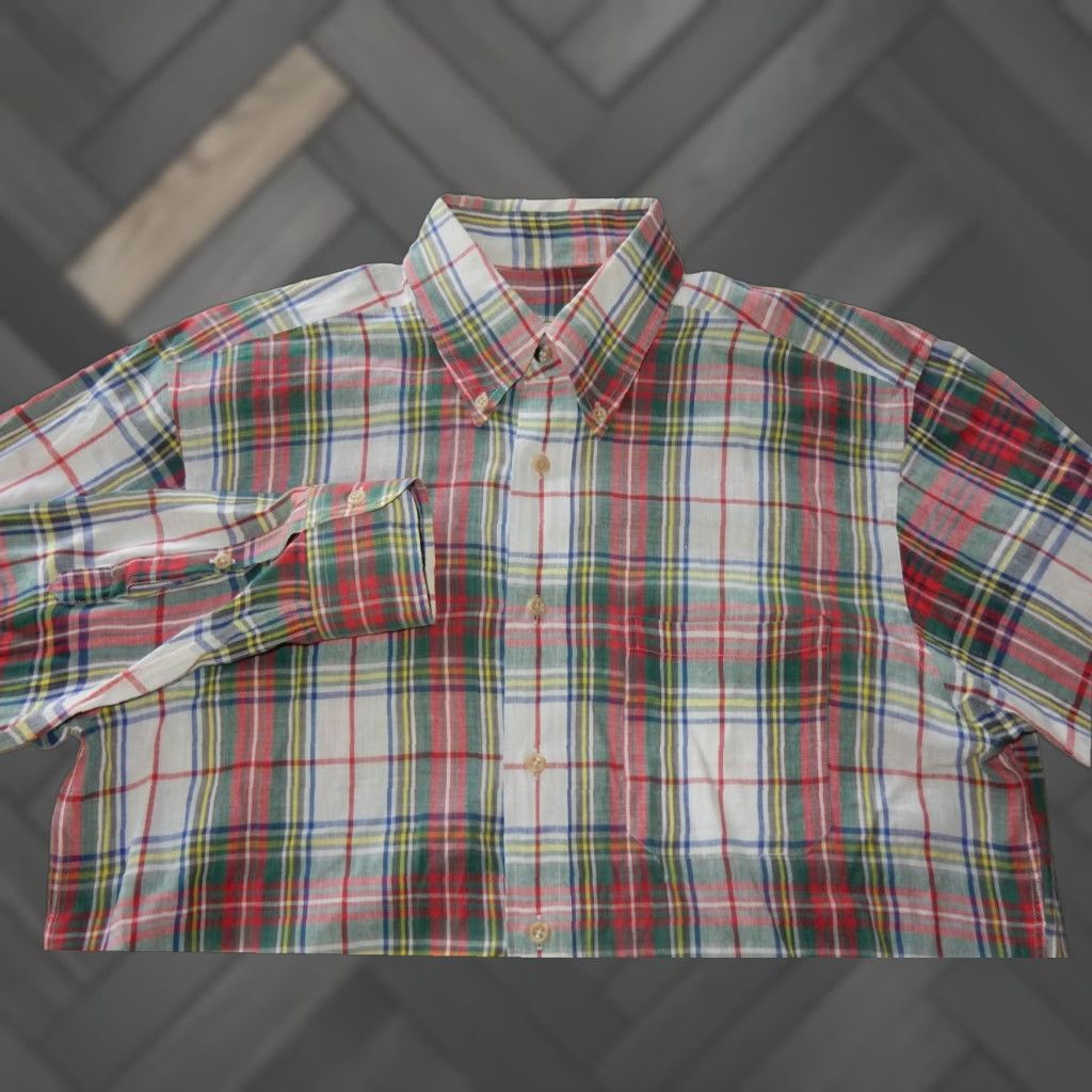 Brooks Brothers VINTAGE Brooks Brothers Plaid Button-Up Men's Long Sleeve Shirt Red Medium Cotton Size US M / EU 48-50 / 2 - 1 Thumbnail