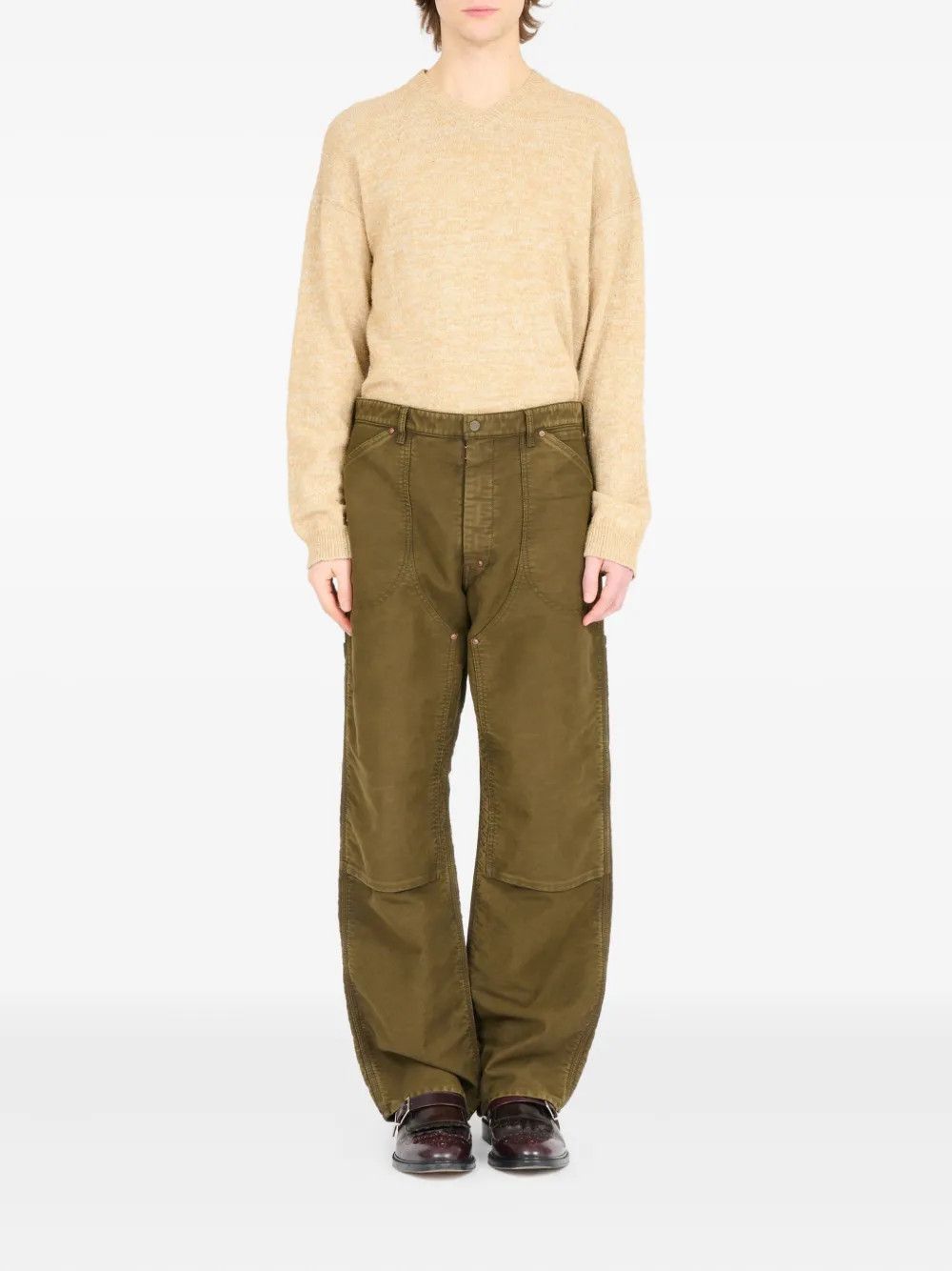 Maison Margiela o1w1db10526 Wide-leg Pant in Olive Brown Size US 34 / EU 50 - 2 Thumbnail