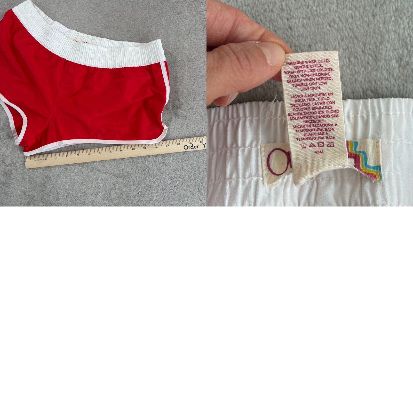 Ocean Pacific VINTAGE OP Ocean Pacific Booty Board Shorts Women M Red 2.0in Inseam Quick Dry Logo Beach 80s 90s Retro Ocean Pacific Womens Shorts Regular Happy Size 32" / US 10 / IT 46 - 8 Thumbnail