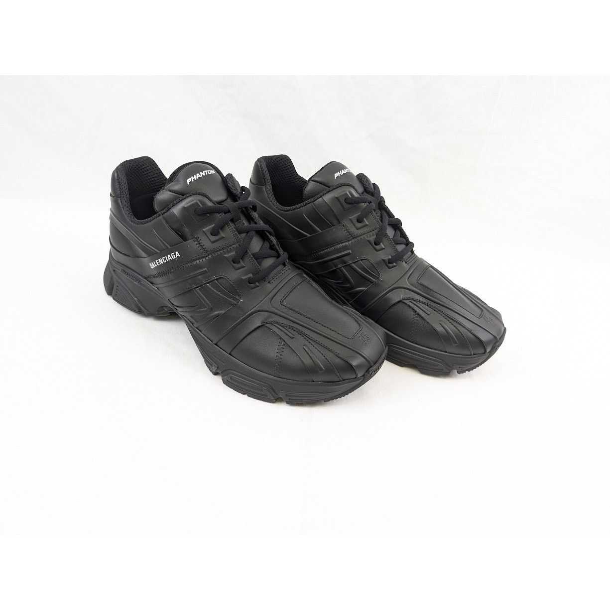 Balenciaga o1rshd1 Nappa Silk Phantom Sneakers in Black Size US 12 / EU 45 - 15 Thumbnail
