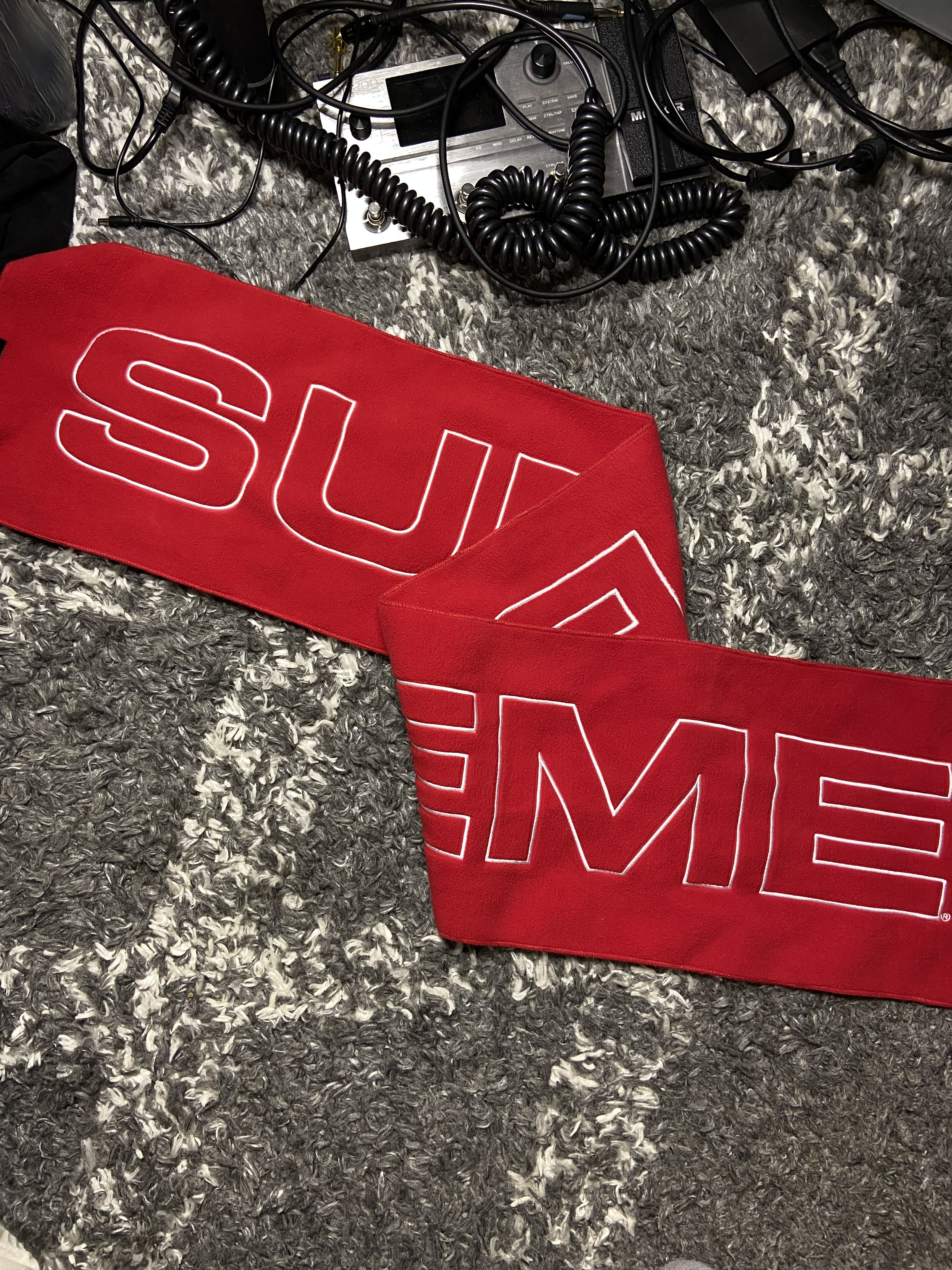 Supreme Supreme Polartec Logo Scarf in Red Polartec 200 Fleece FW17 Size ONE SIZE - 4 Thumbnail