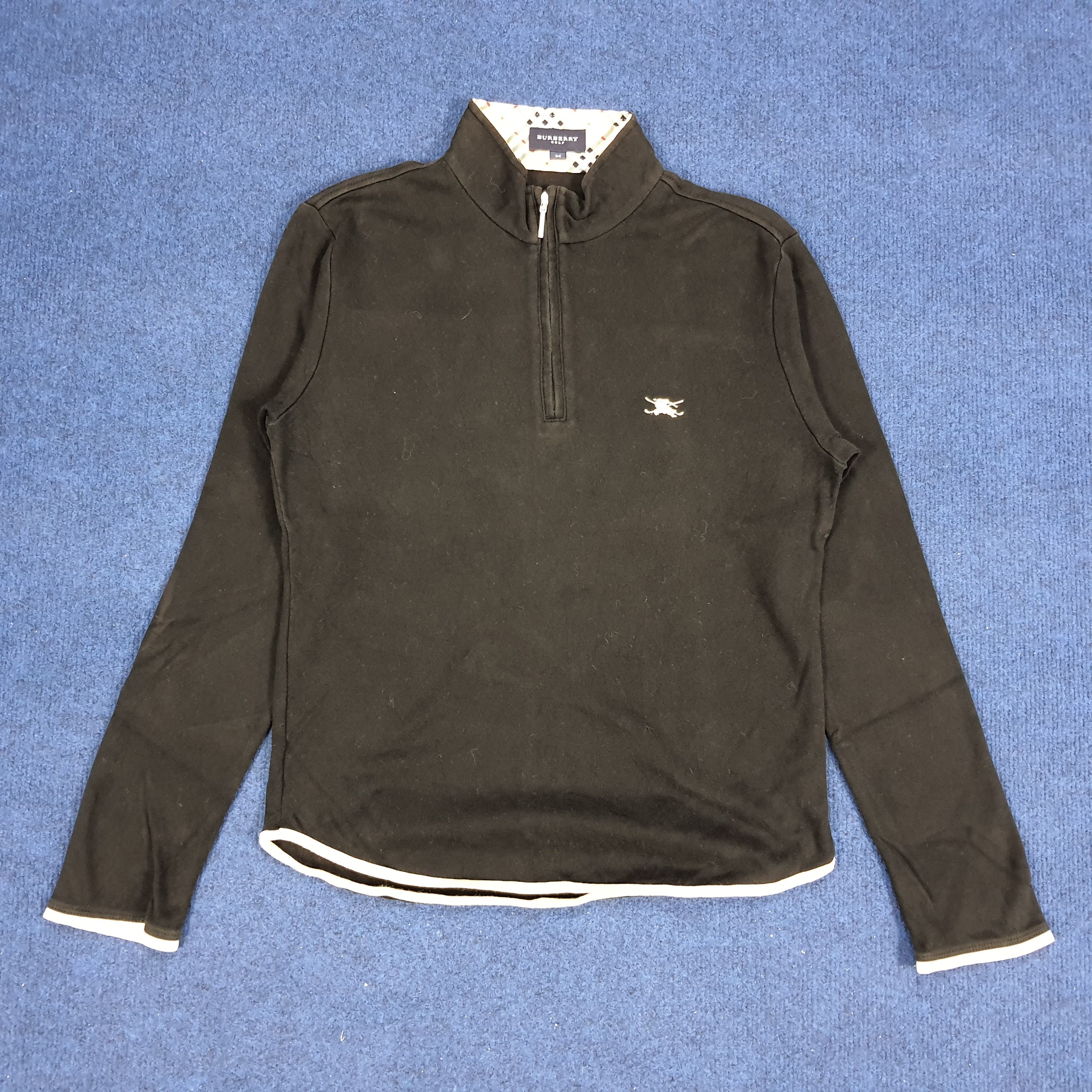 Vintage Burberry Golf Nova Check Half Zipper Long Sleeve