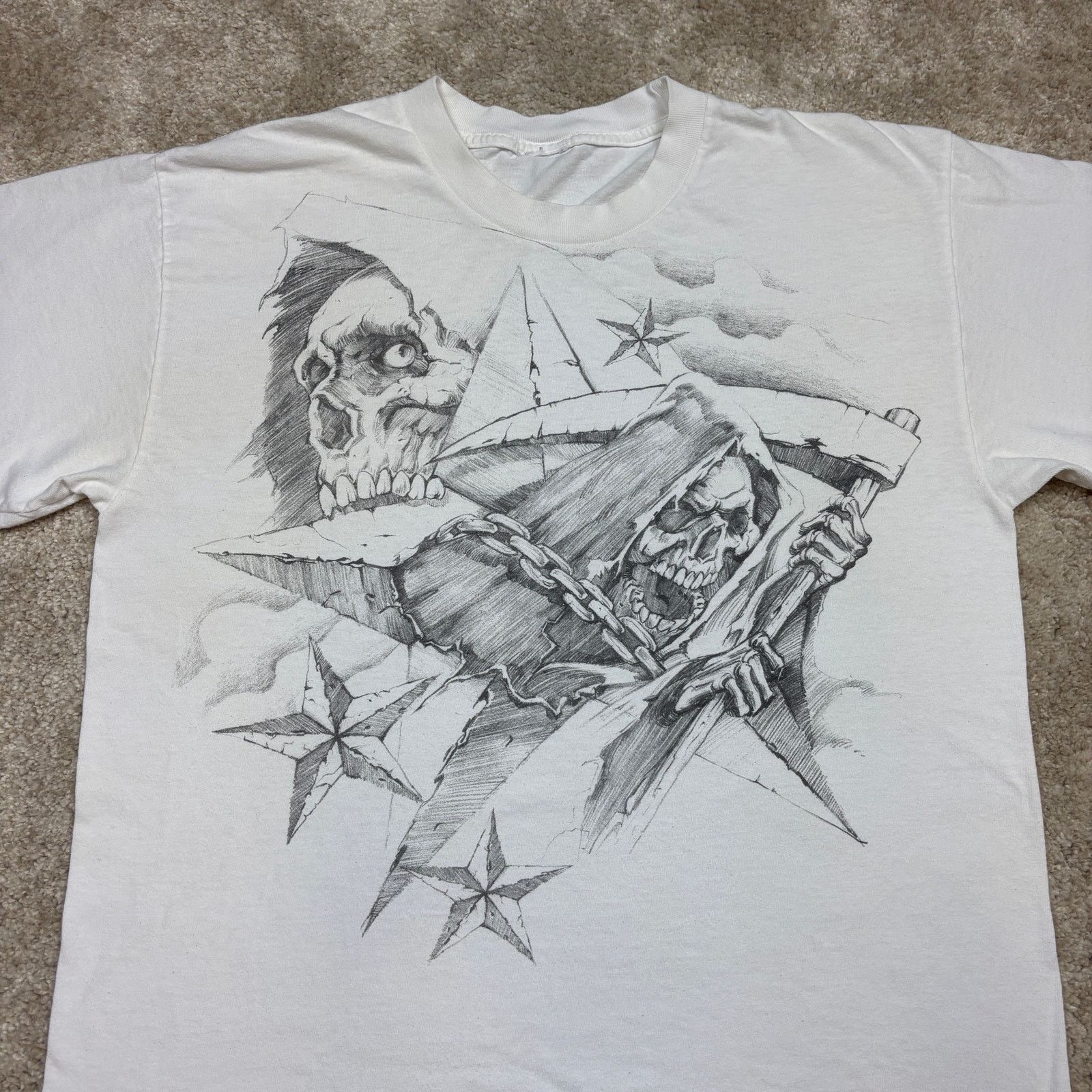 Other Y2K Grunge Skull Reaper Short Sleeve T Shirt Men's Large Size US L / EU 52-54 / 3 - 2 Thumbnail