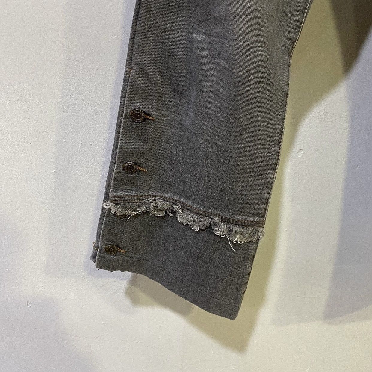 Kansai Yamamoto Kansai 02 Flare Jeans: Button Hem Denim Boot Cut, Y2K Size US 32 / EU 48 - 6 Thumbnail