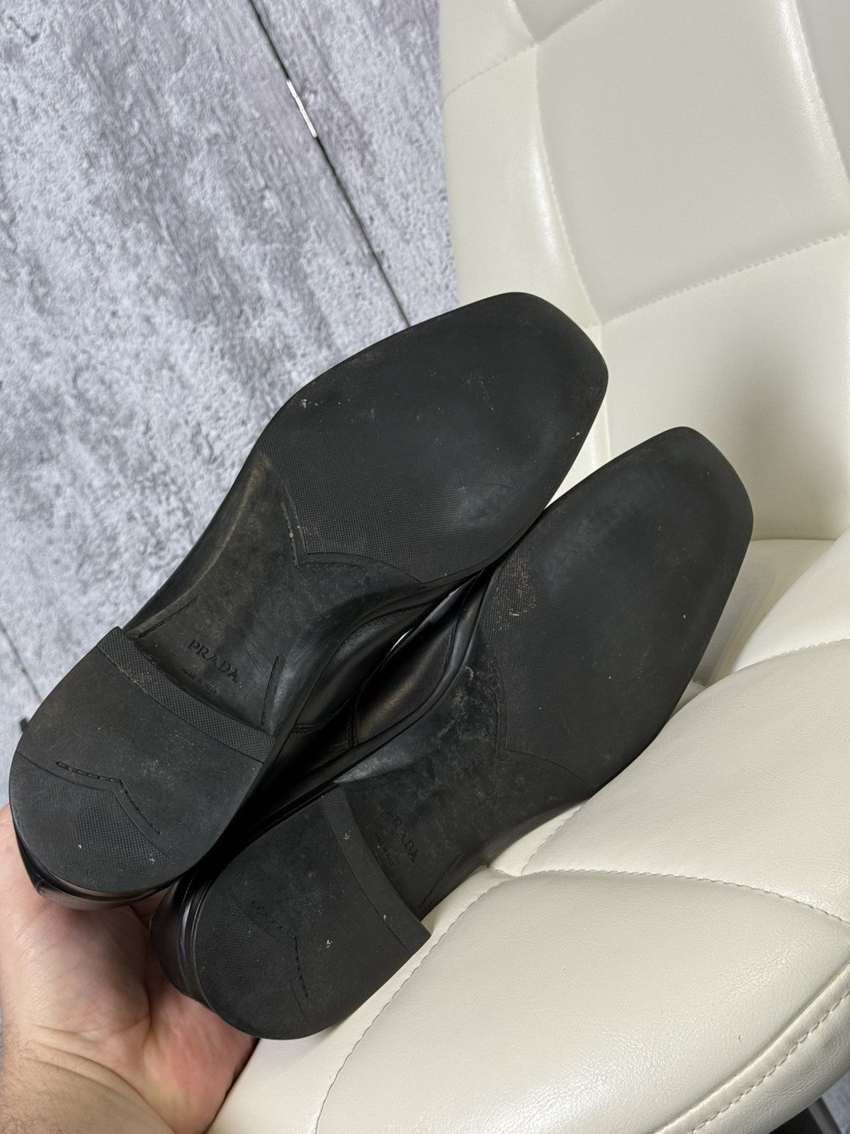 Prada PRADA Men’s Black Leather Lace Up Dress Derby Dress Shoes Size US 8.5 / EU 41-42 - 17 Thumbnail