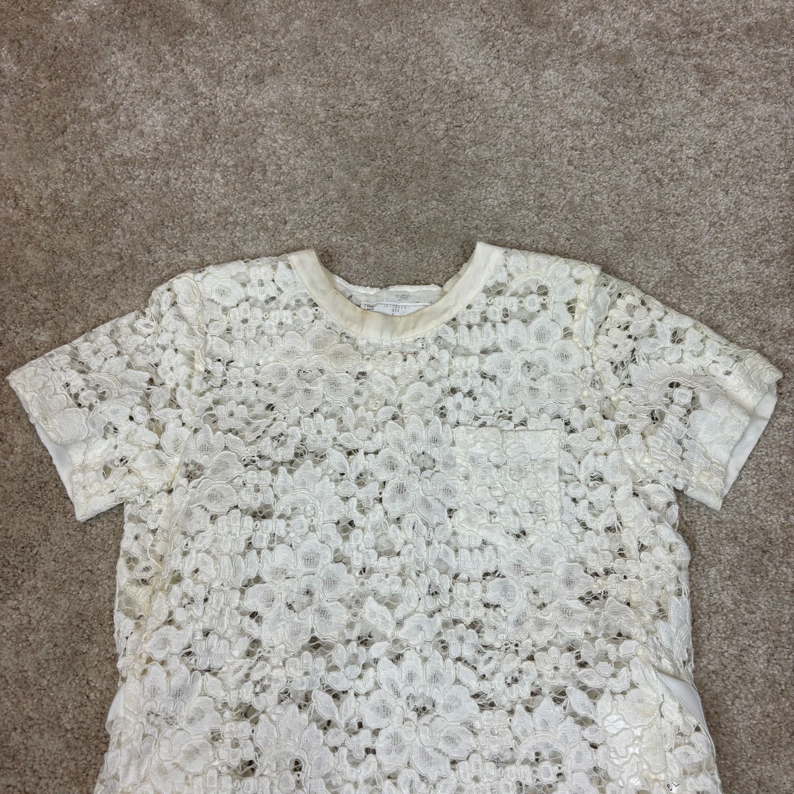 Sacai Sacai Lace Floral Peplum Belted Top Blouse Women's 1 / Small Size S / US 4 / IT 40 - 2 Thumbnail