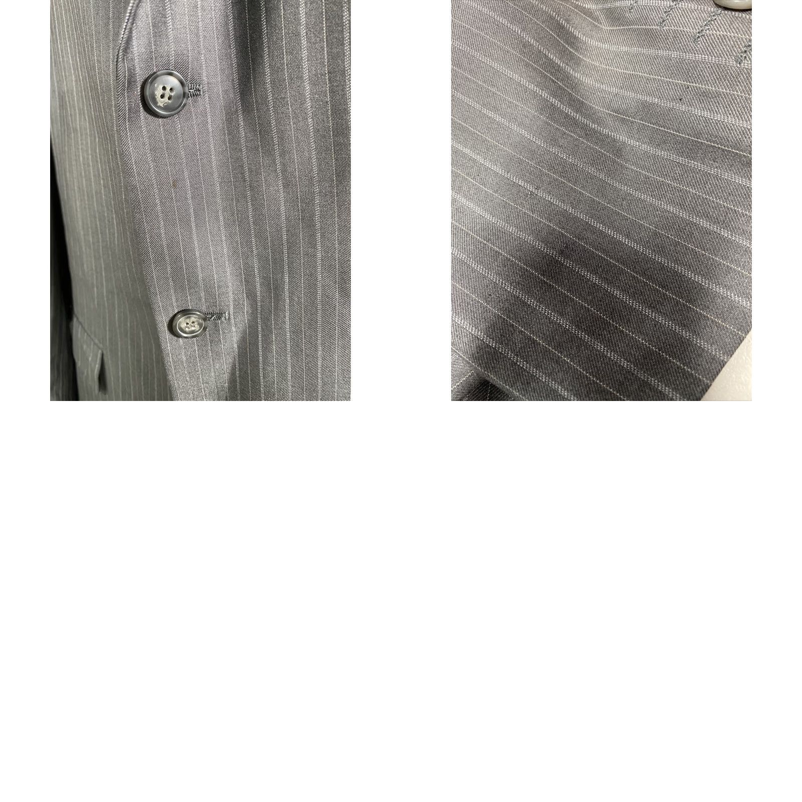 Vintage Angelo Rossi Gray Striped 3 Button Jacket Blazer 44L Suit Jacket Men Size 44R - 9 Thumbnail