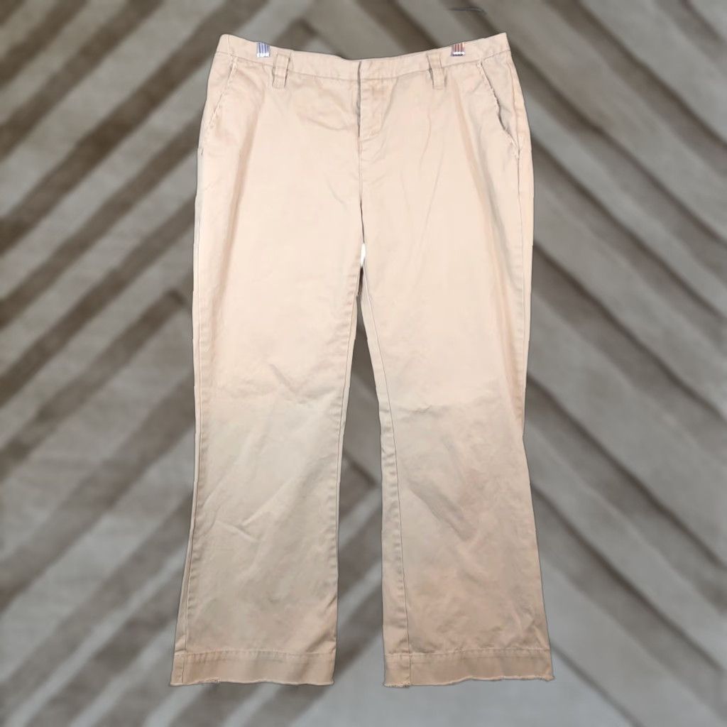 Eddie Bauer Eddie Bauer Womens Chinos Pants Tan Mid Rise Wide 100% Cotton Size 32" / US 10 / IT 46 - 1 Thumbnail
