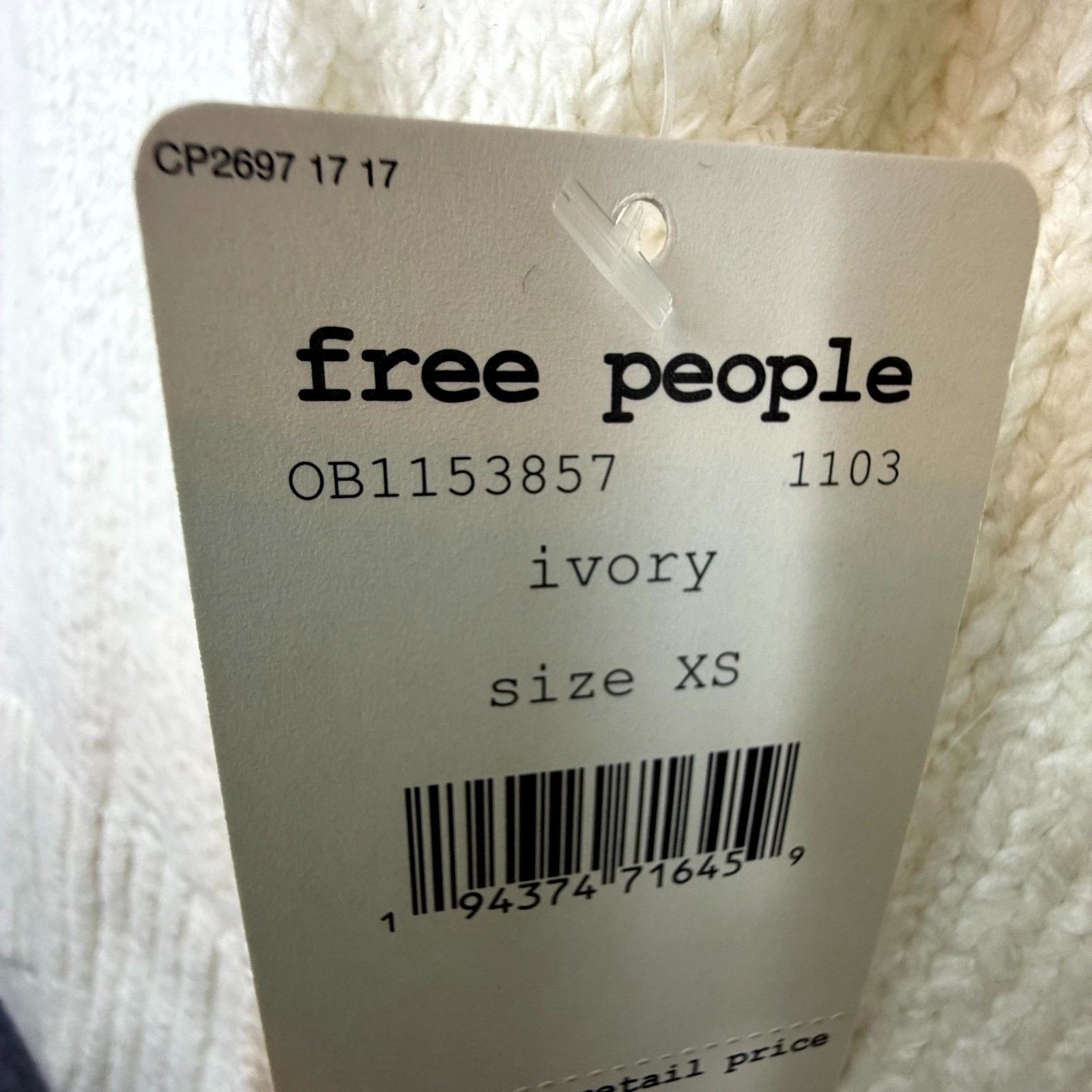 Free People Free People Brookside Tunic Sweater Ivory Oversized Slouchy Size XS / US 0-2 / IT 36-38 - 7 Thumbnail
