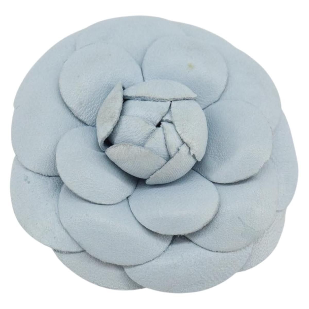 Chanel Chanel Brooch Leather Light Blue CC Size ONE SIZE - 1 Thumbnail