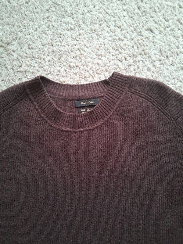 Massimo Dutti 94% wool 6% cashmere sweater chocolate brown thick weave Size US M / EU 48-50 / 2 - 3 Thumbnail