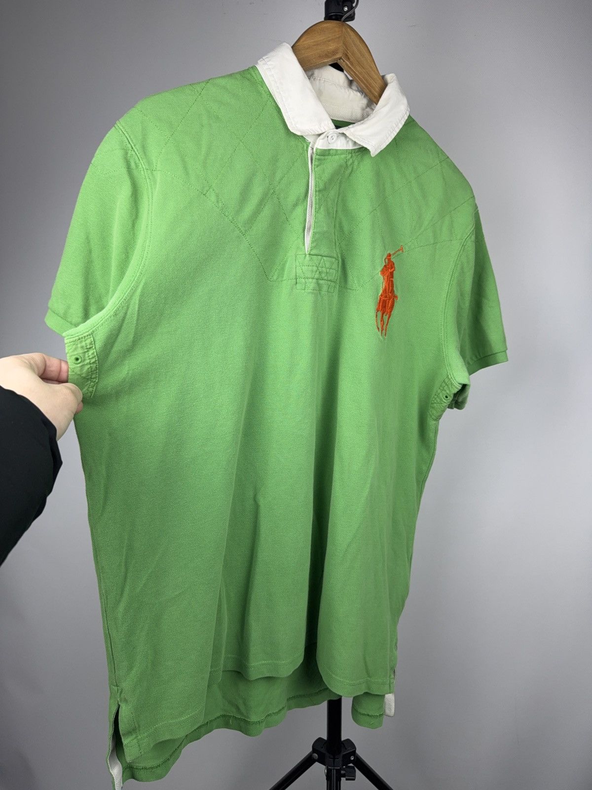 Polo Ralph Lauren 90s Retro Polo Ralph Lauren Big Pony Custom Fit Rugby Polo Size US XL / EU 56 / 4 - 2 Thumbnail