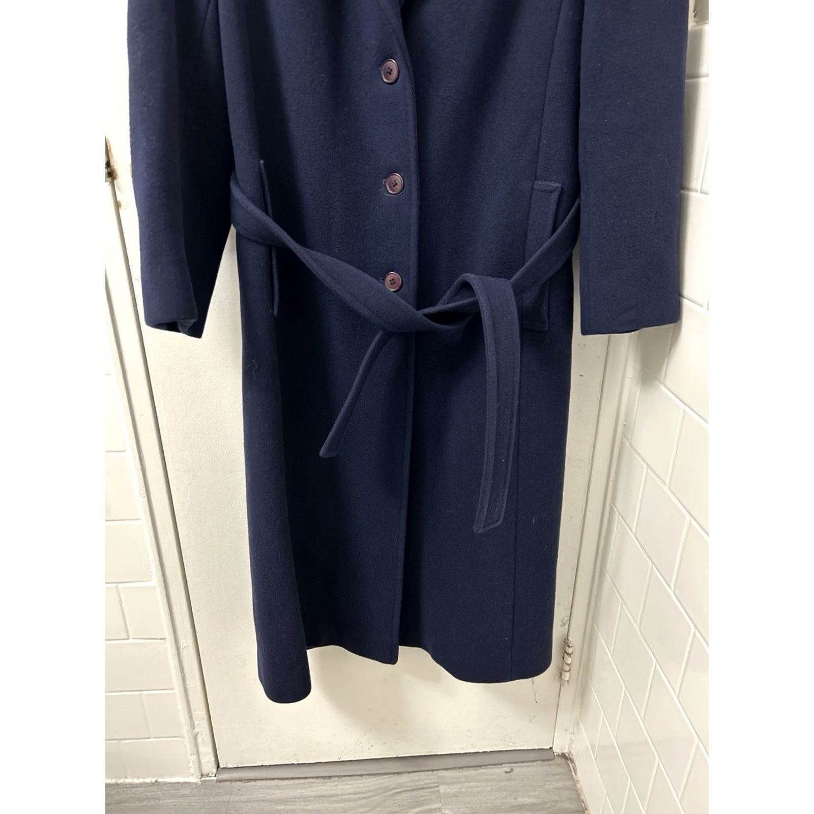 Pendleton VTG Pendleton Coat Long Trench Navy Wool Belted 100% Wool Made in USA Womens 12 Size XL / US 12-14 / IT 48-50 - 3 Thumbnail