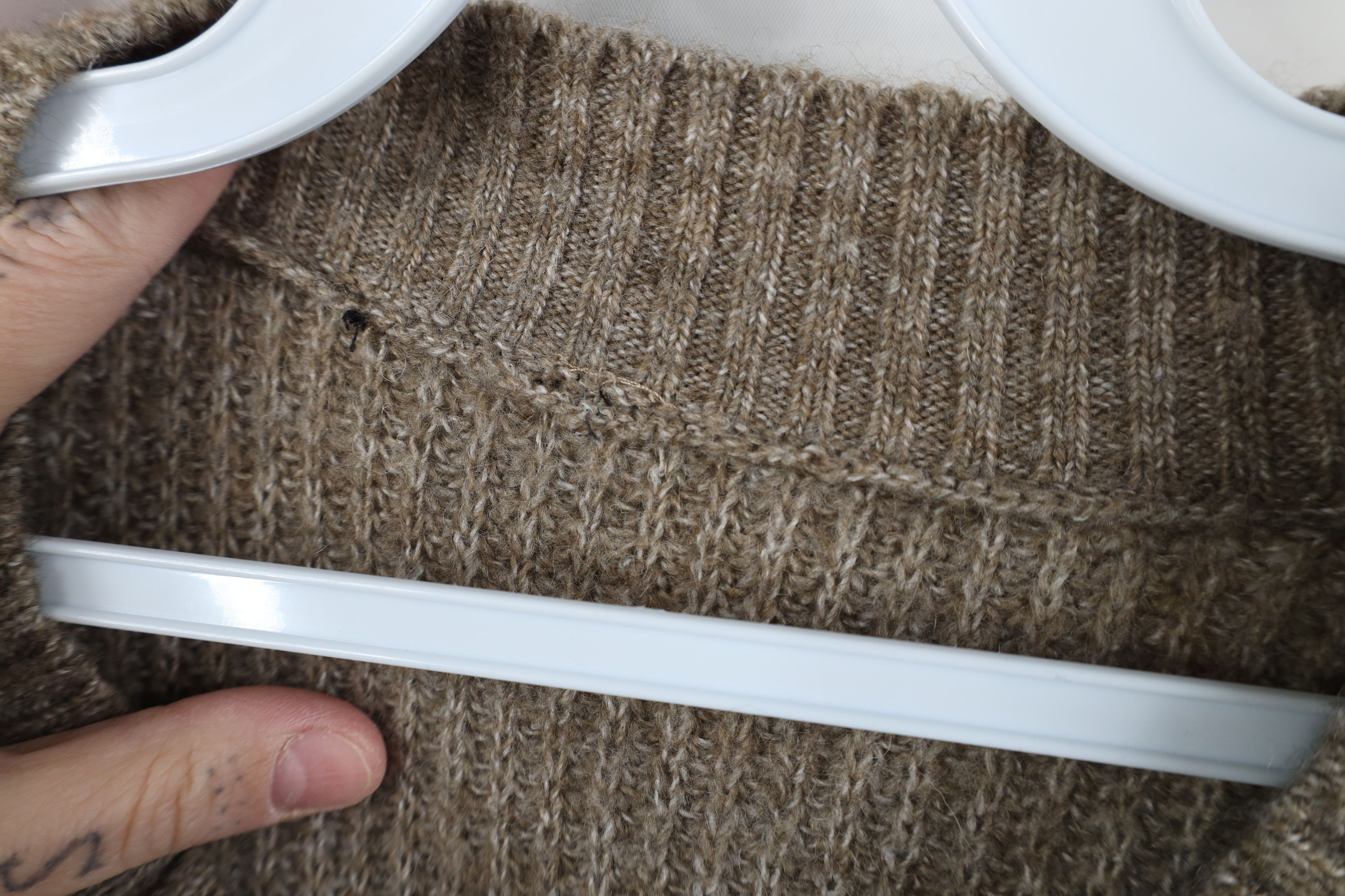 Vintage Vintage 90s Y2K Streetwear Soft Ribbed Knit Sweater Beige Size XXL / US 16-18 / IT 52-54 - 5 Thumbnail