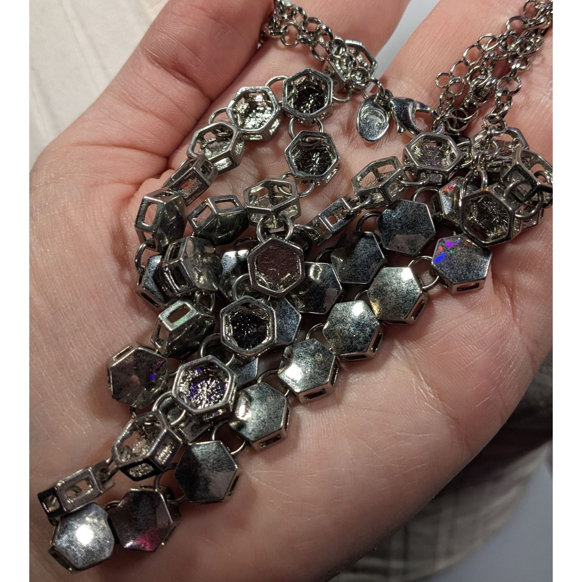Other Charming Charlie Modern Hexagonal Concave Multilayer Link Ne Size ONE SIZE - 4 Thumbnail