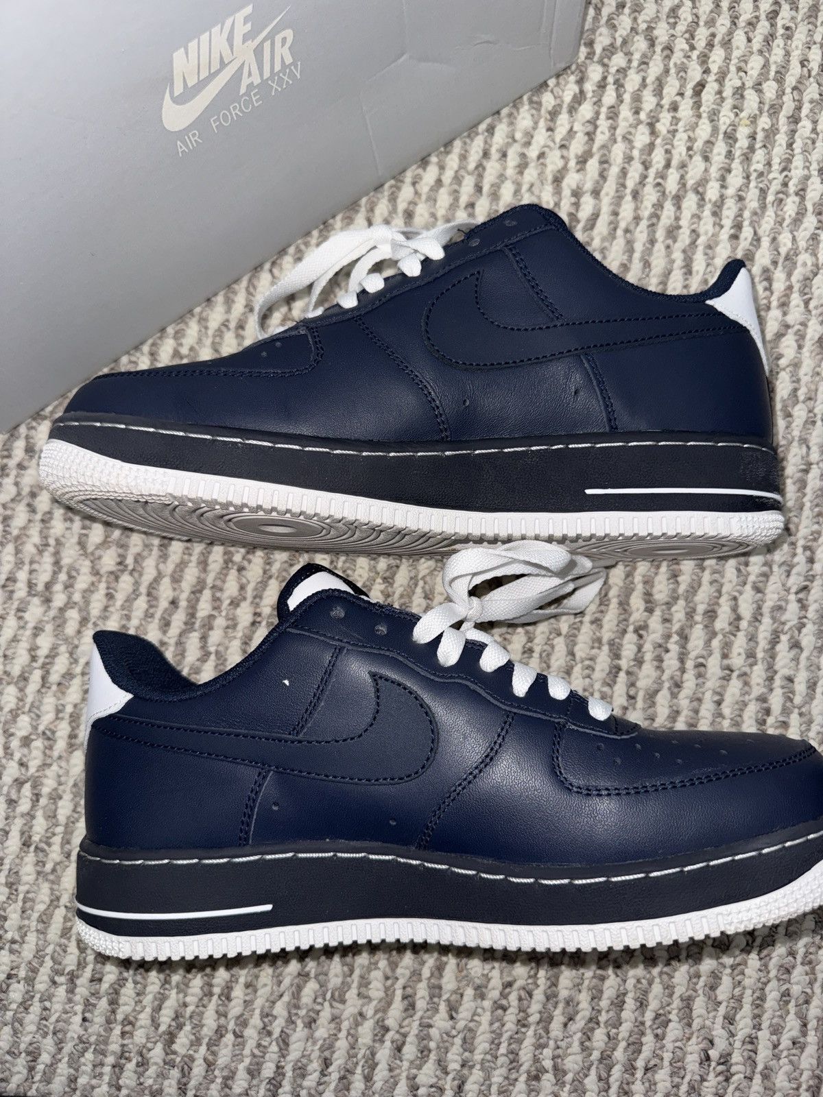 Nike Nike Air Force 1 ’07 “White / Navy” – Classic Leather Low Size US 8.5 / EU 41-42 - 2 Thumbnail