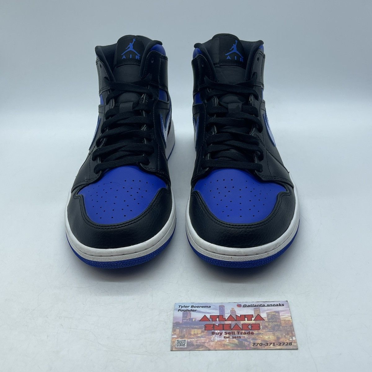 Jordan Brand Air Jordan 1 mid black hyper royal Size US 11 / EU 44 - 2 Thumbnail