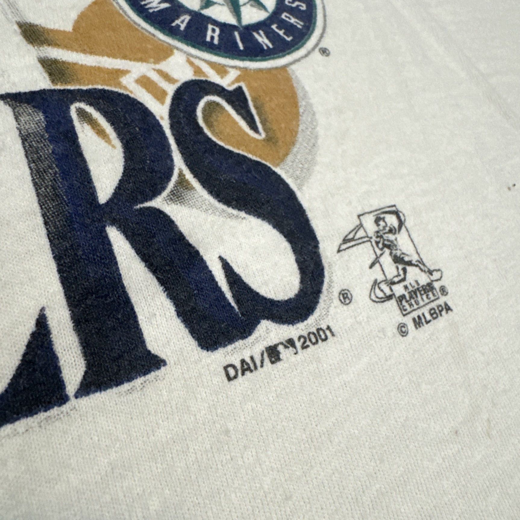 MLB VINTAGE Ichiro Suzuki Seattle Mariners MLB Baseball Japan T-Shirt XL Mens White Marine 2001 Size US XL / EU 56 / 4 - 6 Thumbnail