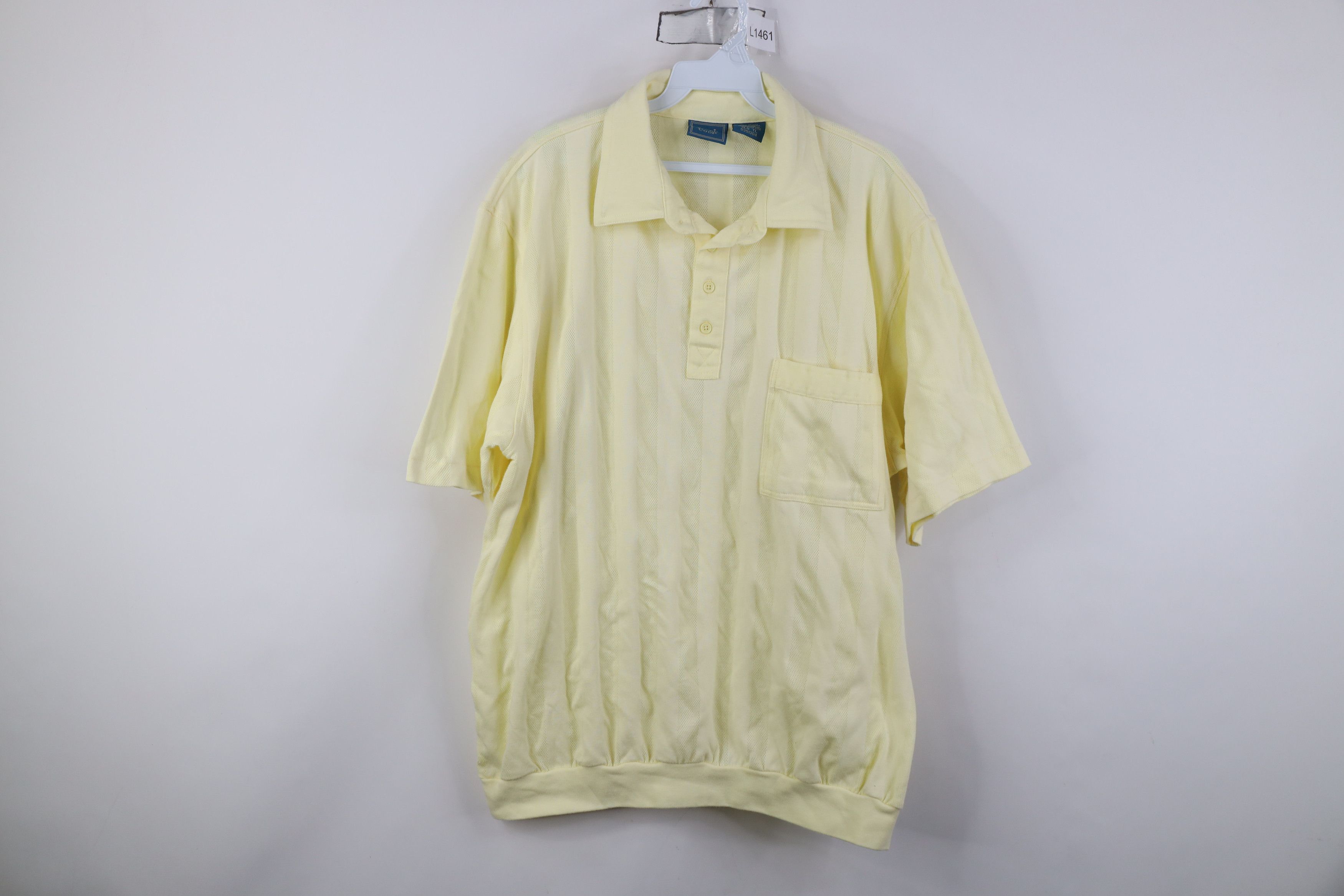 Vintage Vintage 90s Streetwear Collared Pullover Polo Shirt Yellow Size US XL / EU 56 / 4 - 1 Thumbnail