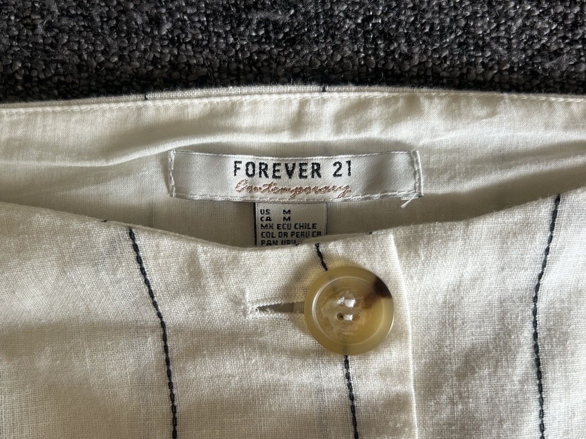 Forever 21 Striped Linen Puff Sleeve Crop top Size M / US 6-8 / IT 42-44 - 3 Thumbnail