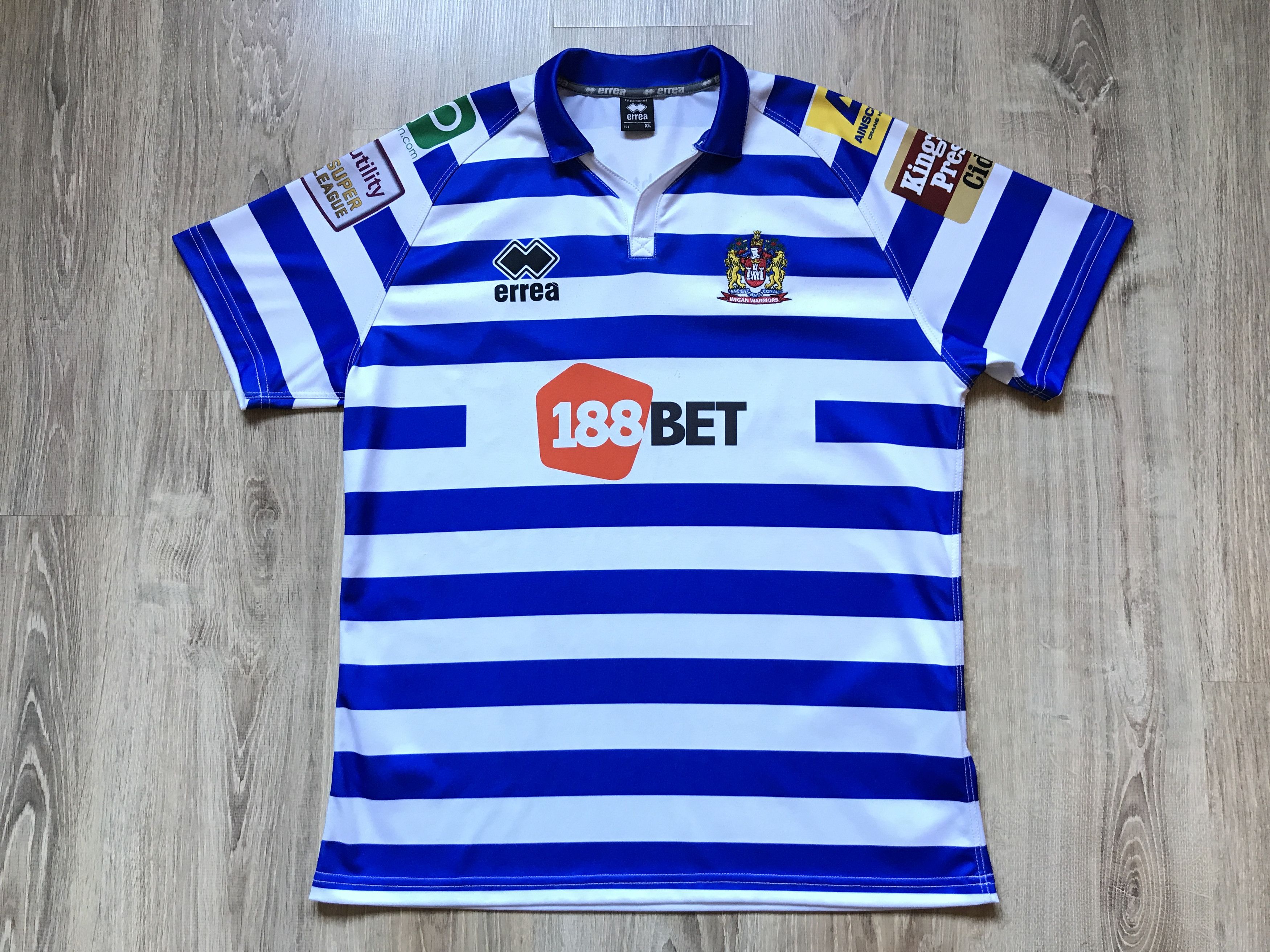 Errea Errea Wigan Warriors Rugby League Shirt Size US XL / EU 56 / 4 - 1 Thumbnail