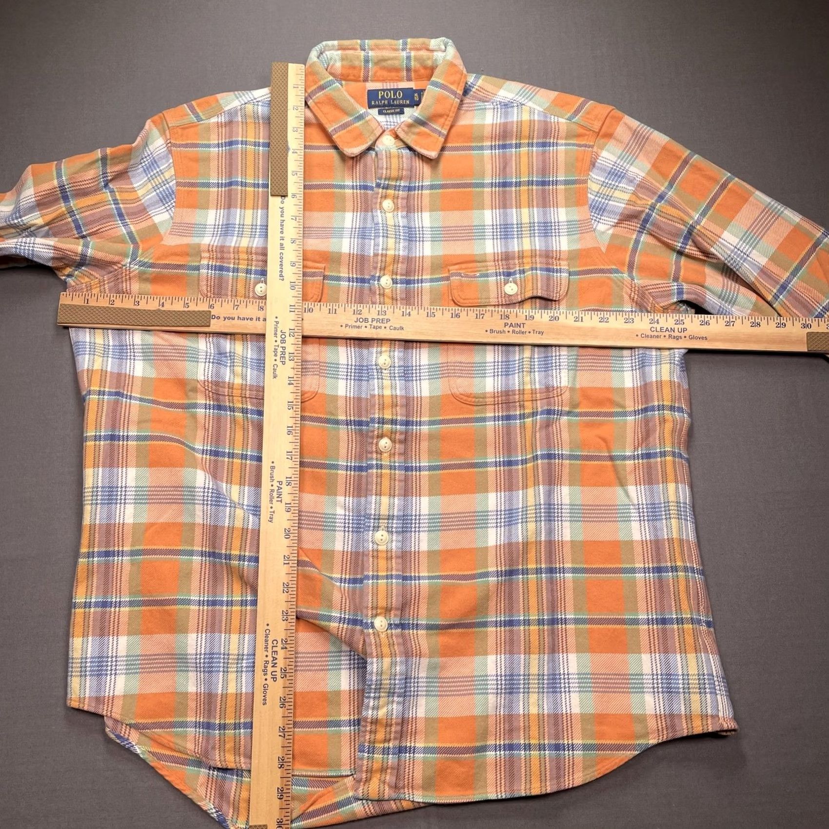 Polo Ralph Lauren Polo Ralph Lauren Shirt Mens XL Orange Plaid Flannel Long Sleeve Button-Up Size US XL / EU 56 / 4 - 4 Thumbnail