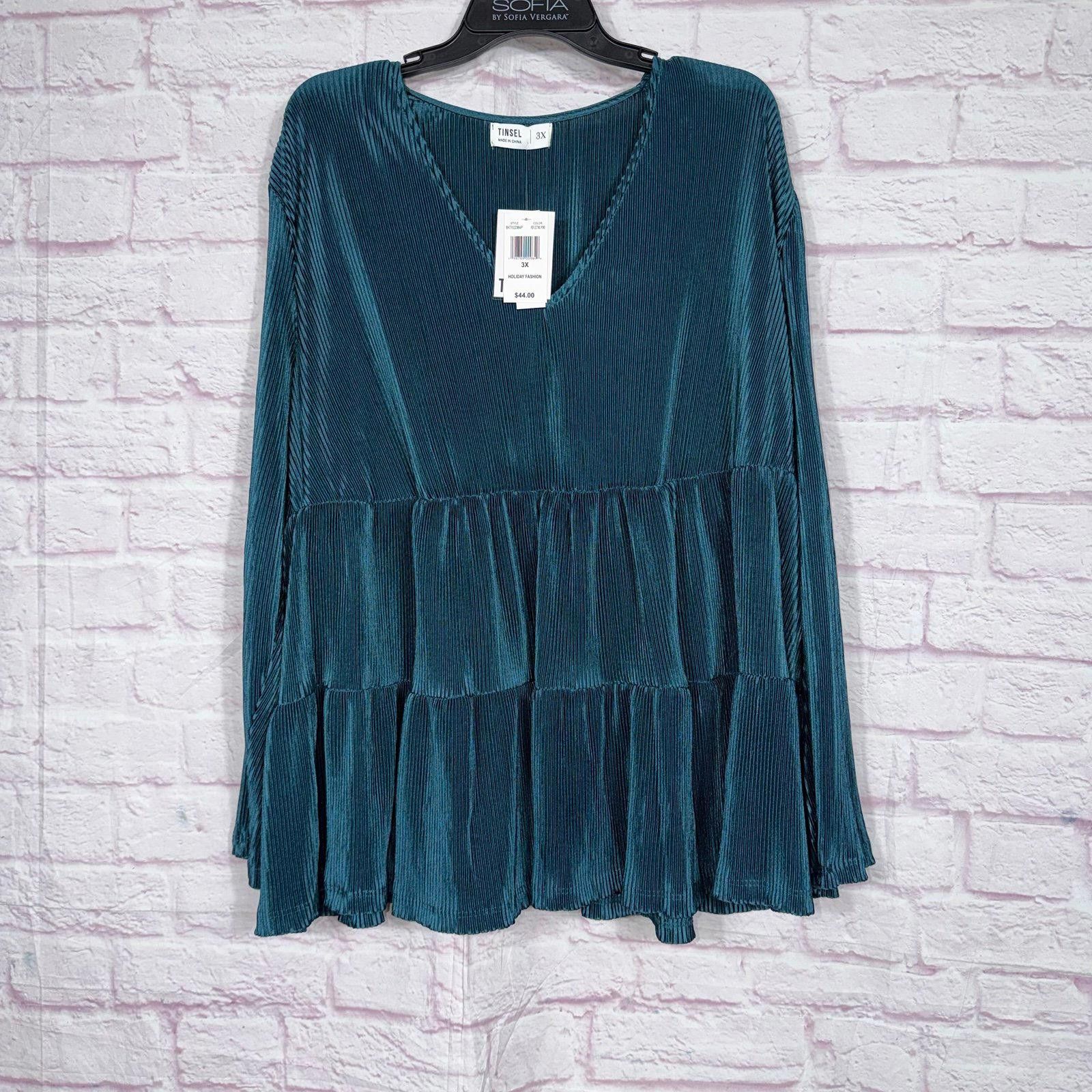 Other TINSEL Women's Plus Size 3X Pleated Tunic Top NWT Size 3XL / US 20-22 - 1 Thumbnail