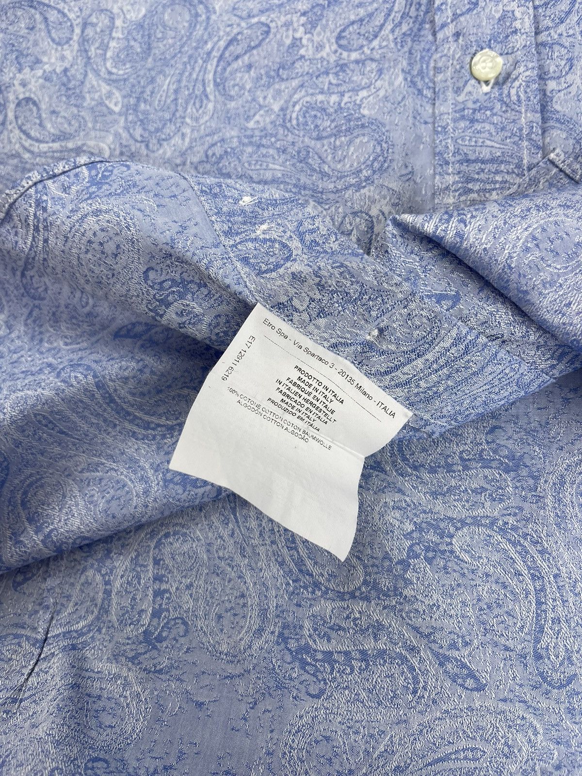 Etro Etro Printed Long Sleeve Shirt Blue Size US S / EU 44-46 / 1 - 7 Thumbnail