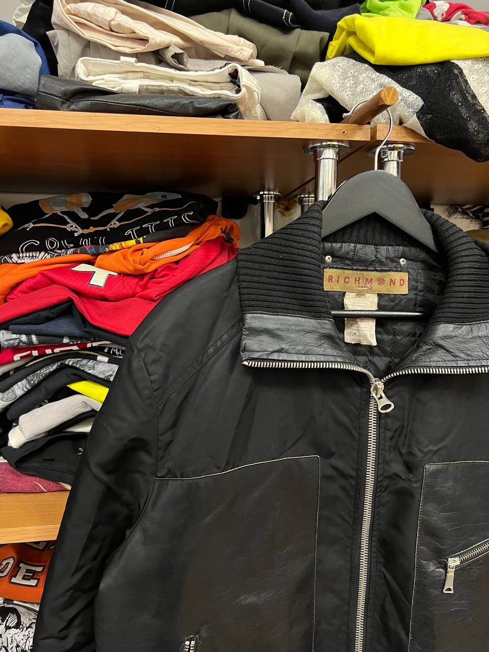 John Richmond Vintage Abstract Design Richmond Leather Bomber Size US L / EU 52-54 / 3 - 3 Thumbnail