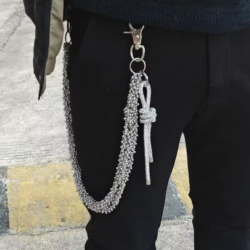 Jewelry Rhinestone Knot Pendant Punk Wallet Pocket Chain Size ONE SIZE - 1 Thumbnail