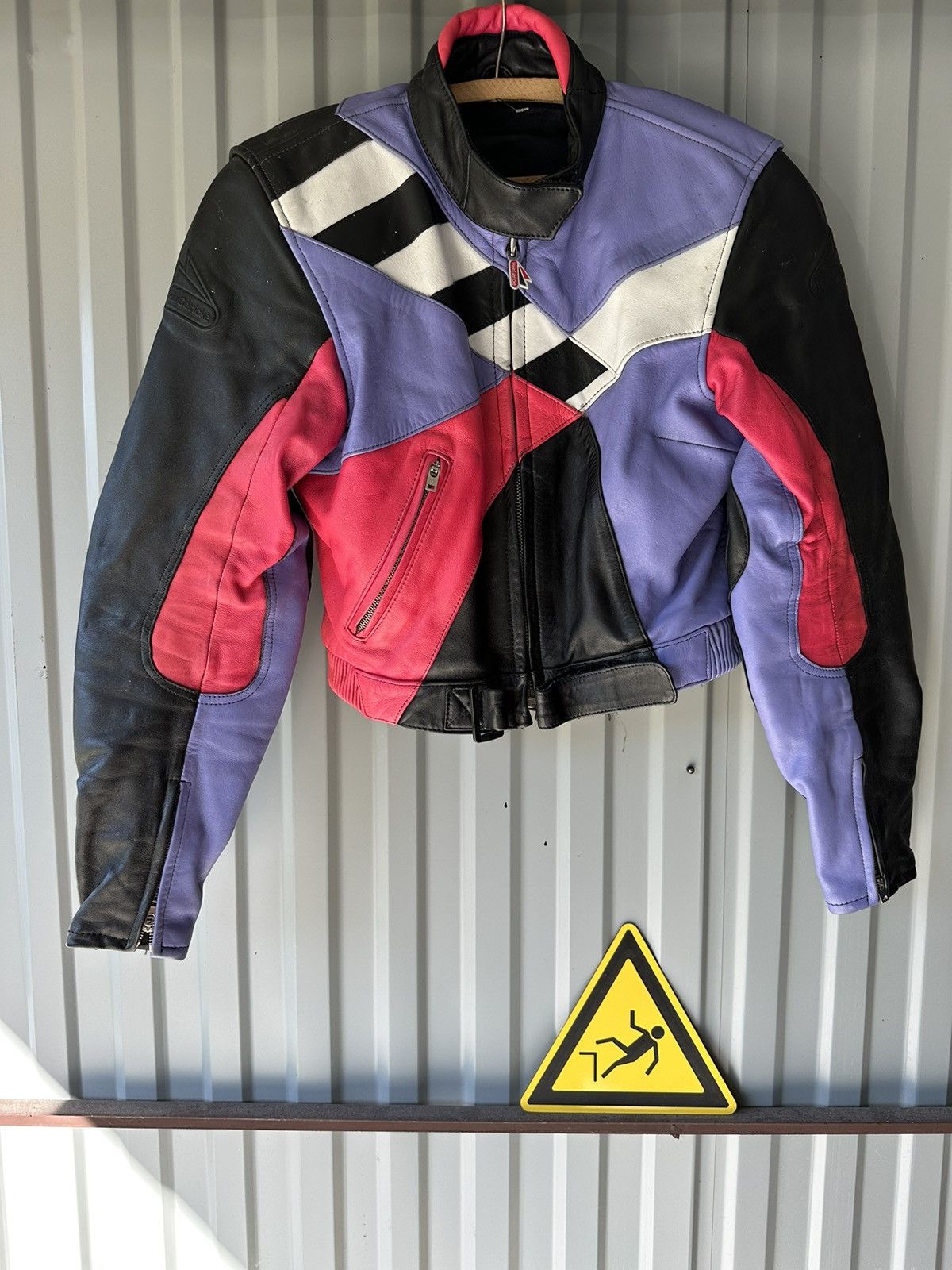 image of Leather Jacket x Racing Vintage Genuine Leather High Quality Racing Jacket Hype, Men's (Size Small)