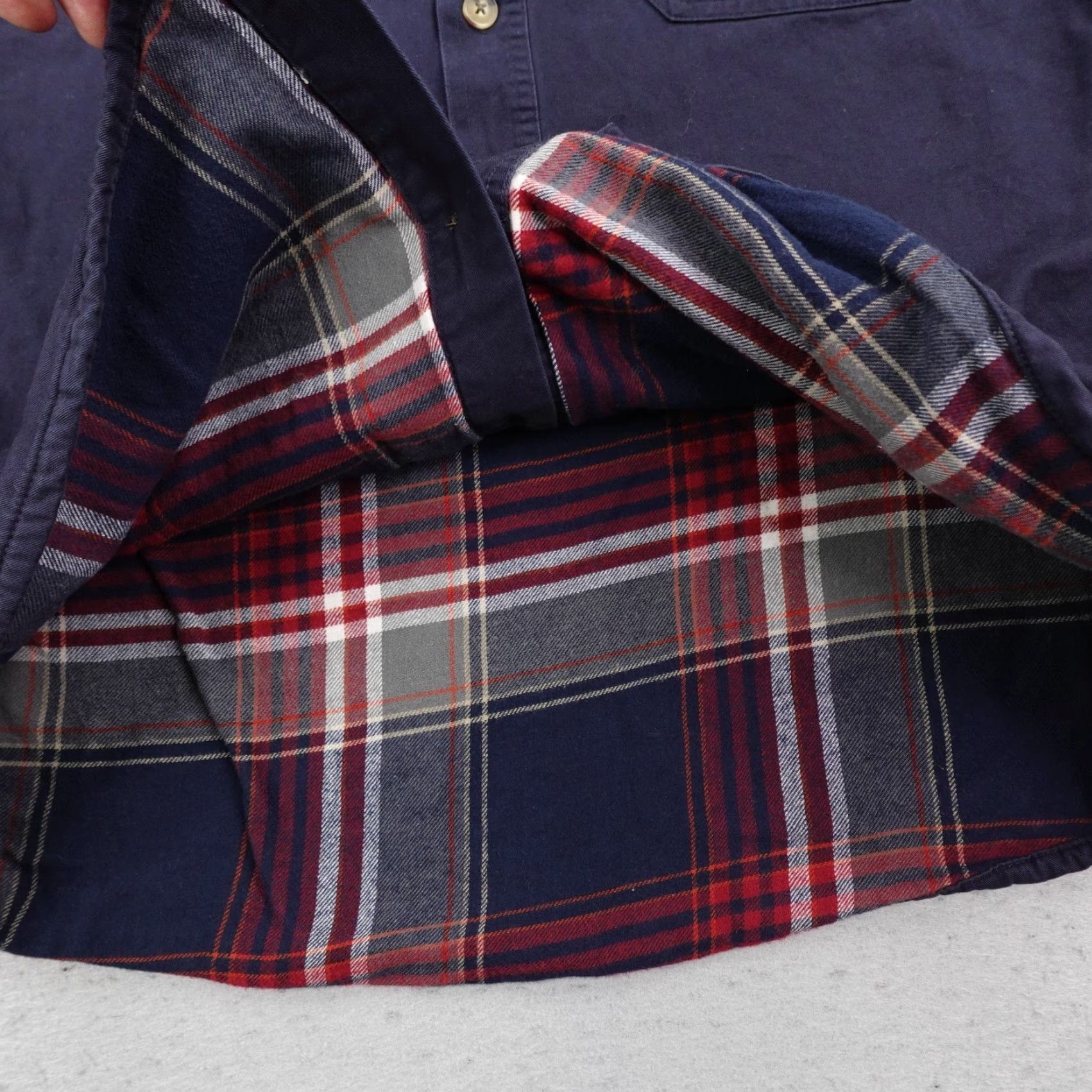 Vintage Woolrich Jacket Mens XL Blue Flannel Lined Quilted Shirt Shacket Green Label Size US XL / EU 56 / 4 - 4 Thumbnail
