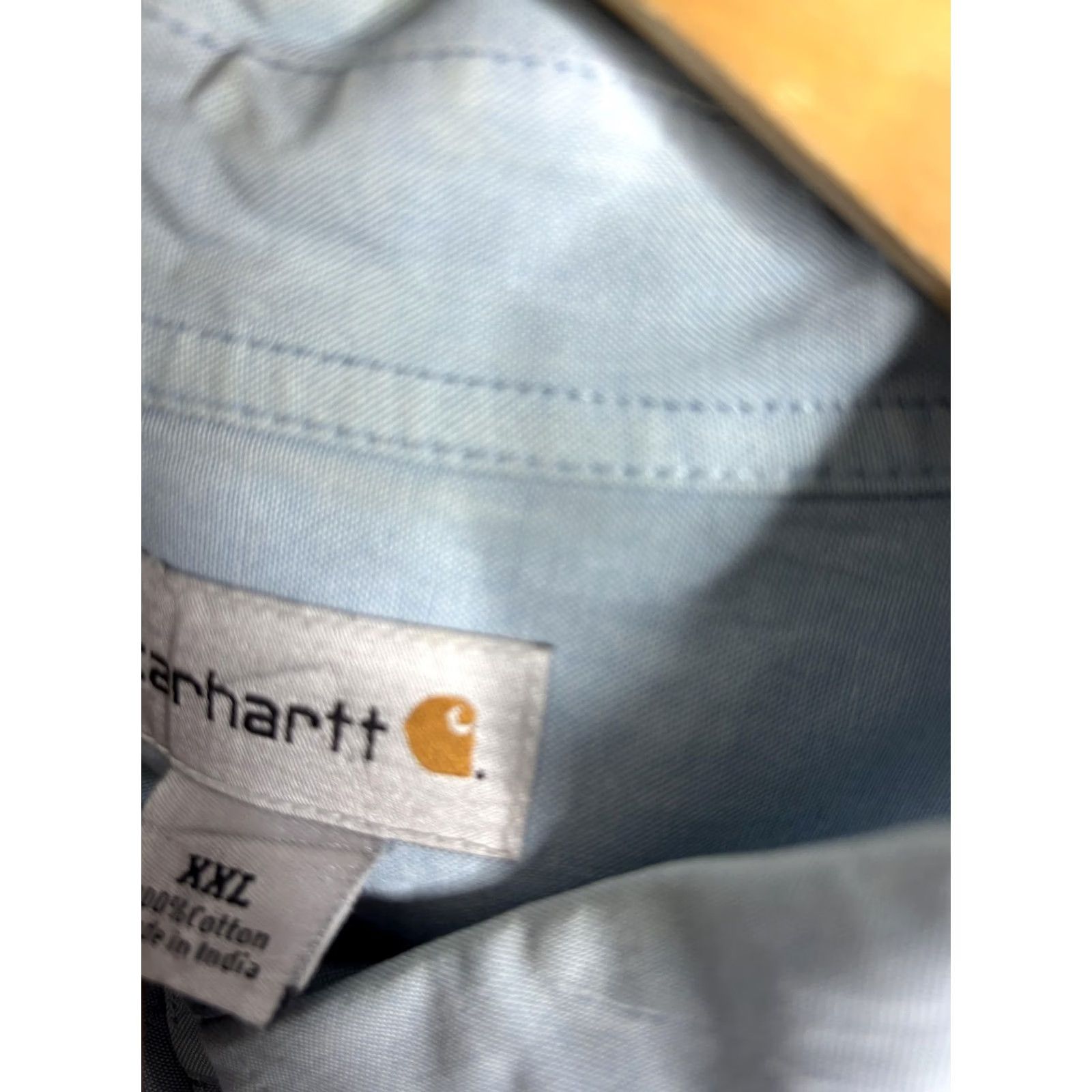 Carhartt Carhartt Shirt Mens 2XL Light Blue Button Down Long Sleeve Workwear S202 CBL Size US XXL / EU 58 / 5 - 5 Thumbnail