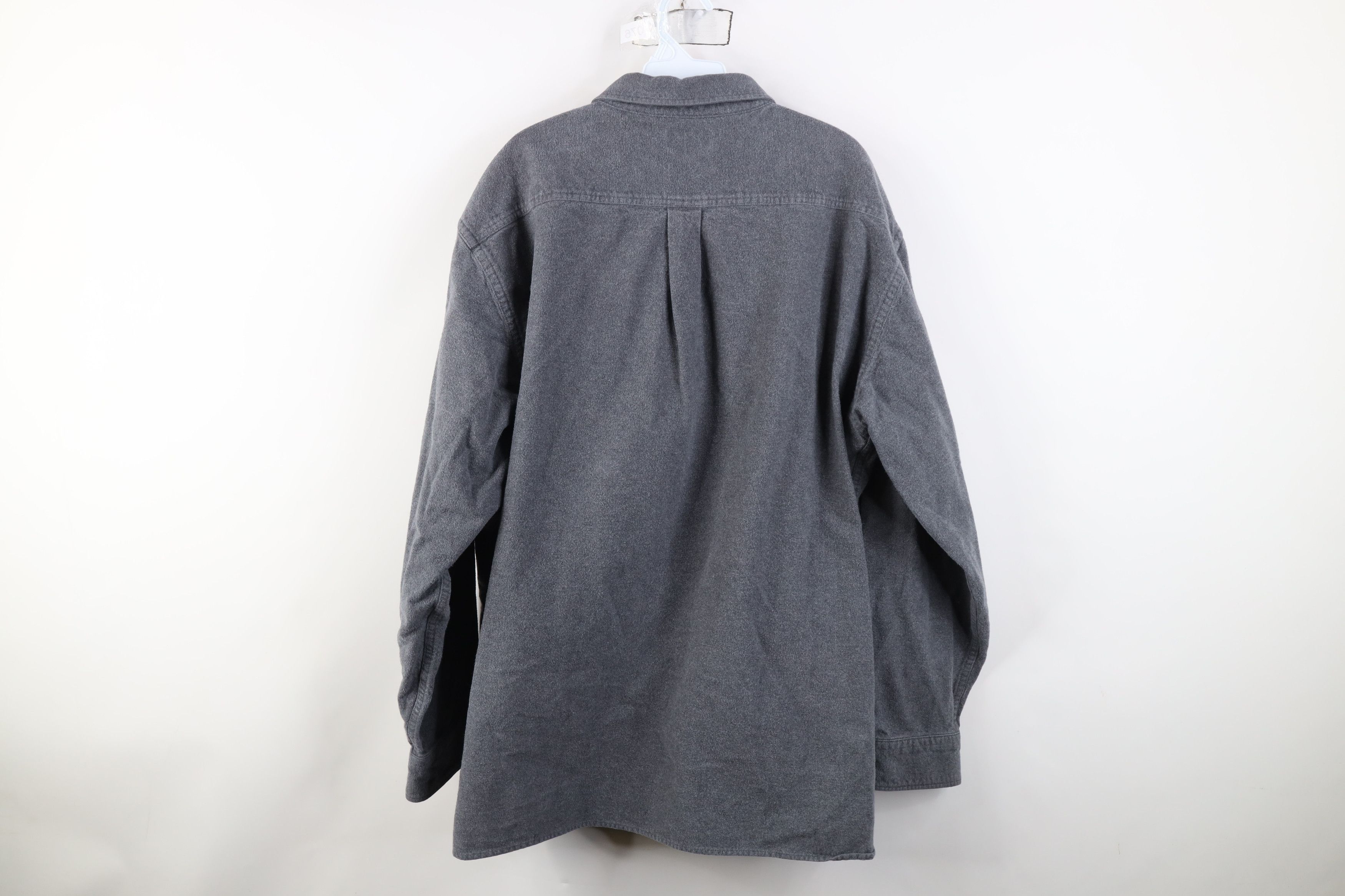 L.L. Bean Vintage 90s LL Bean Heavy Chamois Cloth Button Shirt Gray Size US XXL / EU 58 / 5 - 9 Thumbnail