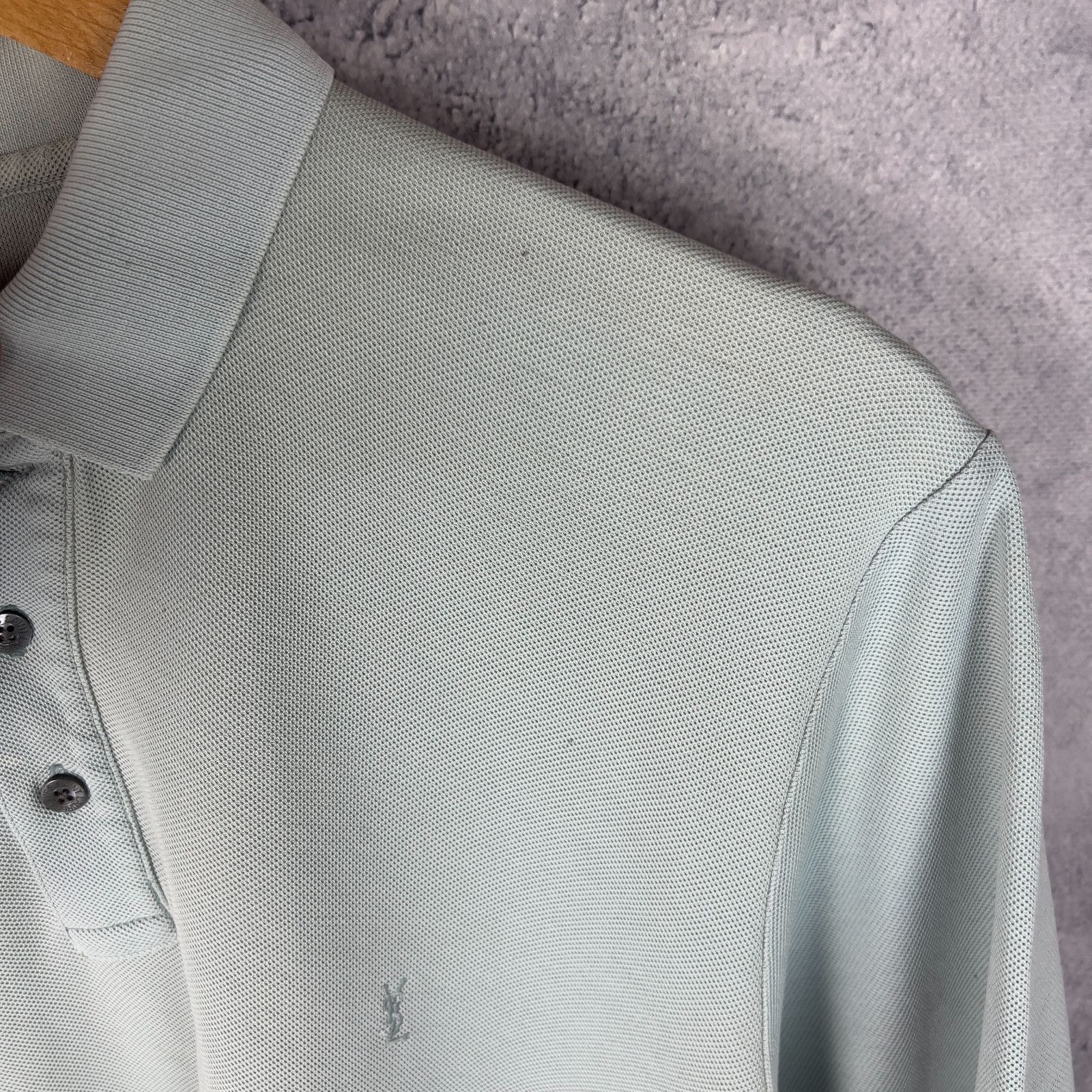 Yves Saint Laurent Yves Saint Laurent Polo Shirt Men's Size M-L Blue Cotton ` Size US L / EU 52-54 / 3 - 10 Thumbnail