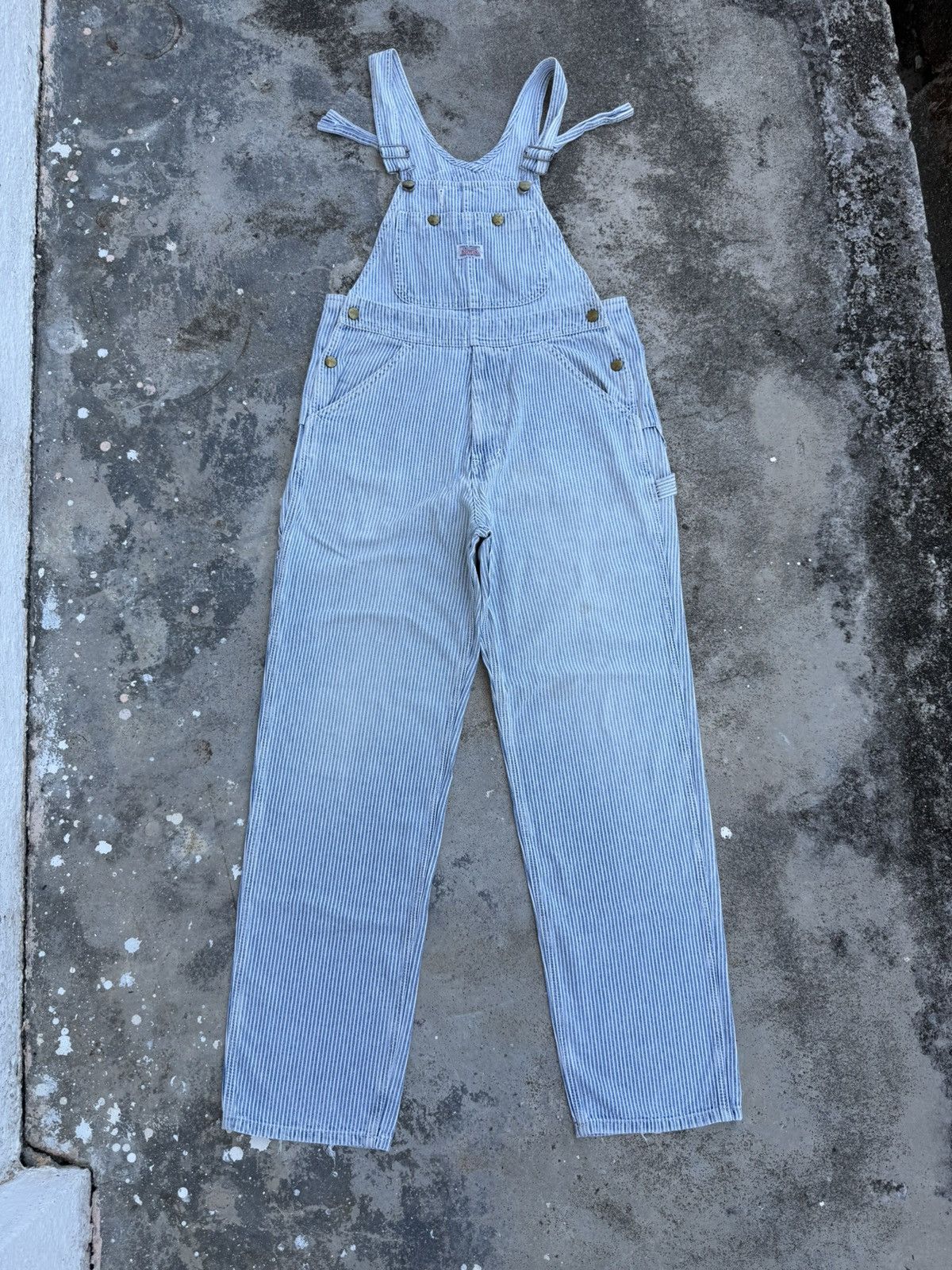 Edwin VINTAGE EDWIN HICKORY STRIPE SUSPENDER DENIM CARGO PANTS Size US 32 / EU 48 - 1 Thumbnail