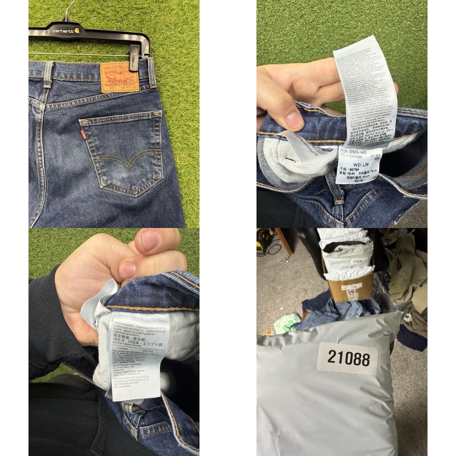 Levi's Levi's 505 Jeans Mens 31x36 Blue Regular Fit Straight Denim Zip Fly Button Closure 2010s Size US 31 - 8 Thumbnail