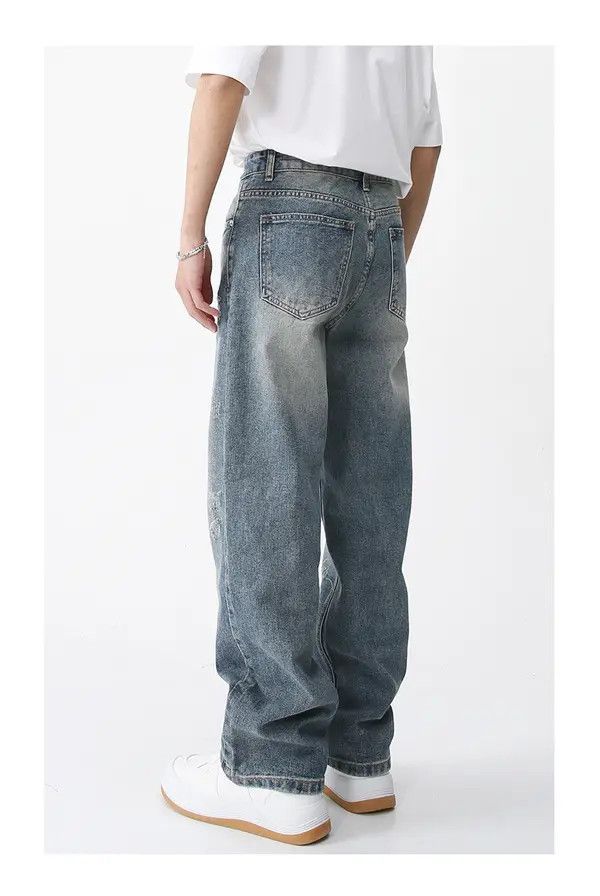Japanese Brand VIBE Straight-Leg Casual Loose Frayed Jeans Size US 32 / EU 48 - 4 Thumbnail