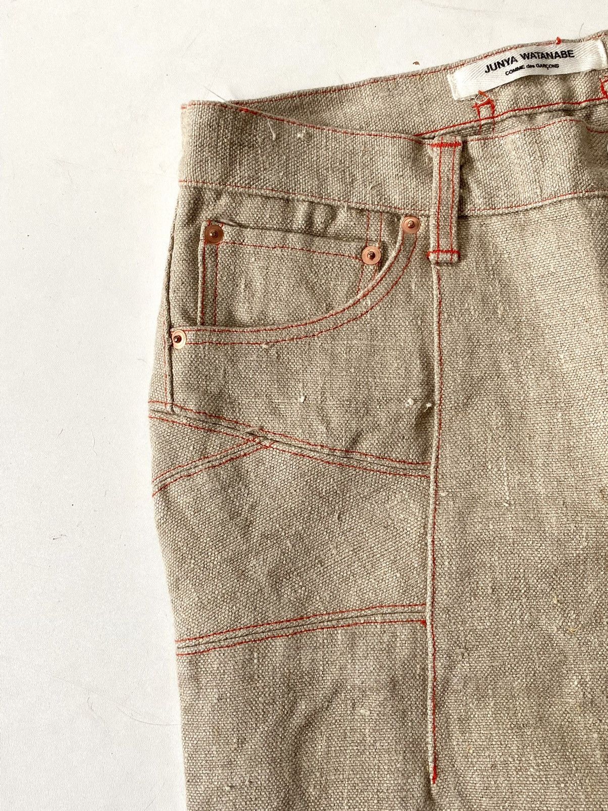 Comme des Garcons Rare F/W 02 Junya Watanabe/CDG Ramie/Jute Flared Biker Jeans Size US 30 / EU 46 - 4 Thumbnail