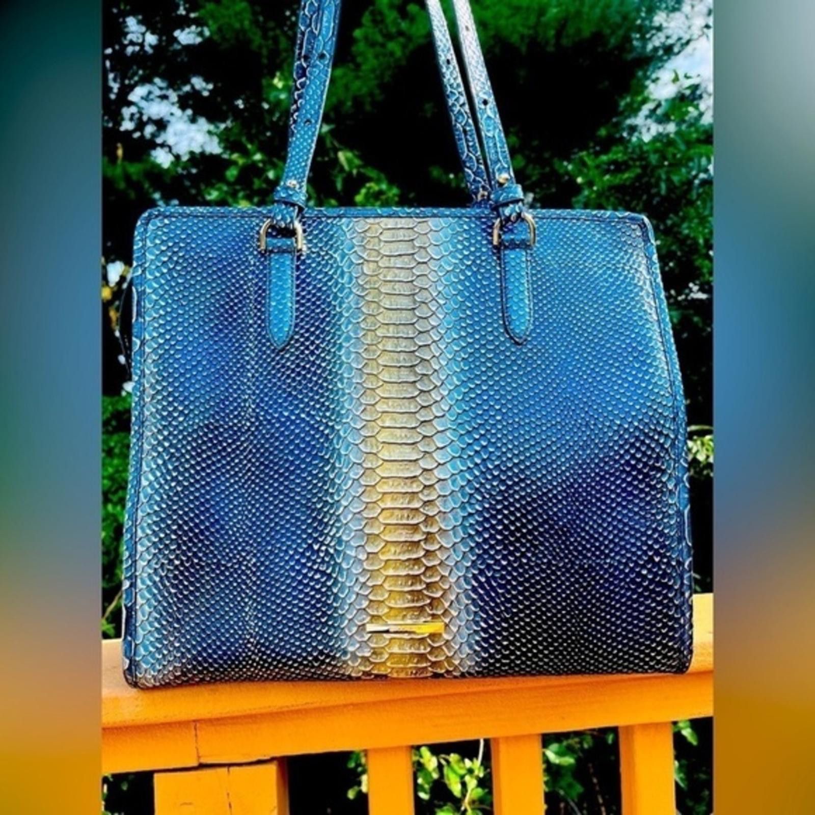 Brahmin Tia Serenity Meridian Tote Bag NWT in Blue, Women's