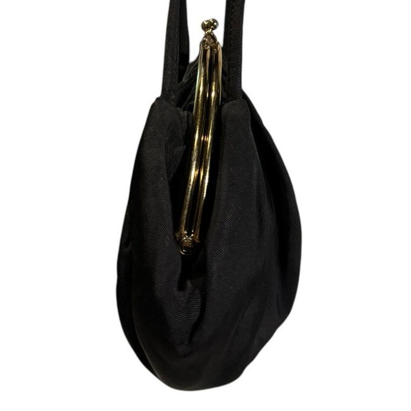 Vintage 1950's Vtg formal Black Bag kiss claps inside coin purse Size ONE SIZE - 6 Thumbnail