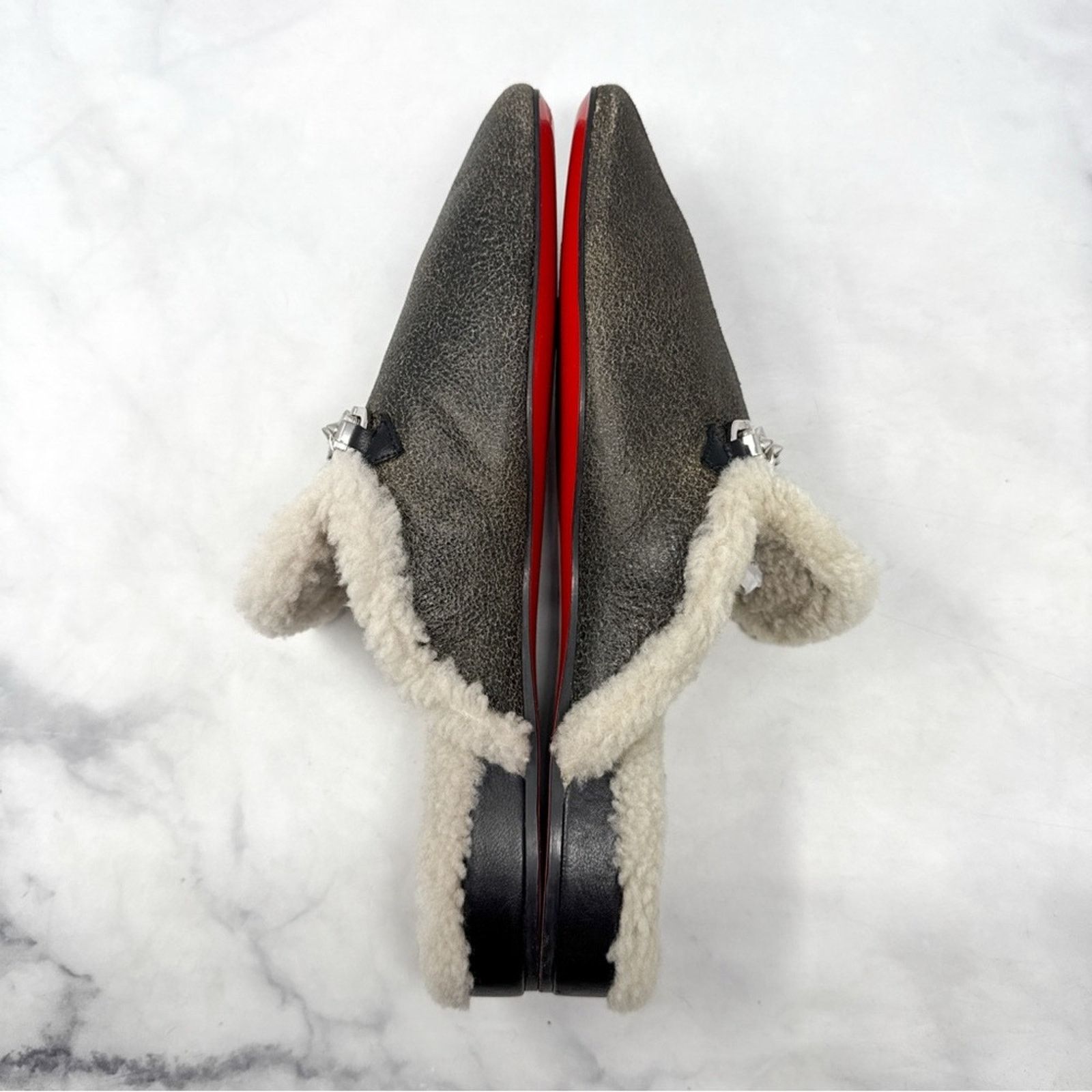 Christian Louboutin Christian Louboutin Leather Sherpa Flat Smoking Loafer Shoes Size US 9 / EU 42 - 6 Thumbnail