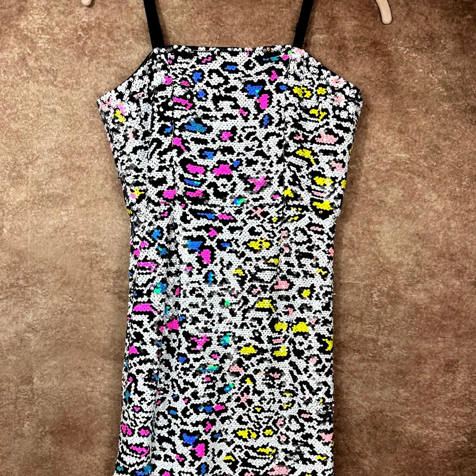 Other Milly Minis Kyle Leopard Sequins Dress Multi Childs size 12 Size XL / US 12-14 / IT 48-50 - 5 Thumbnail