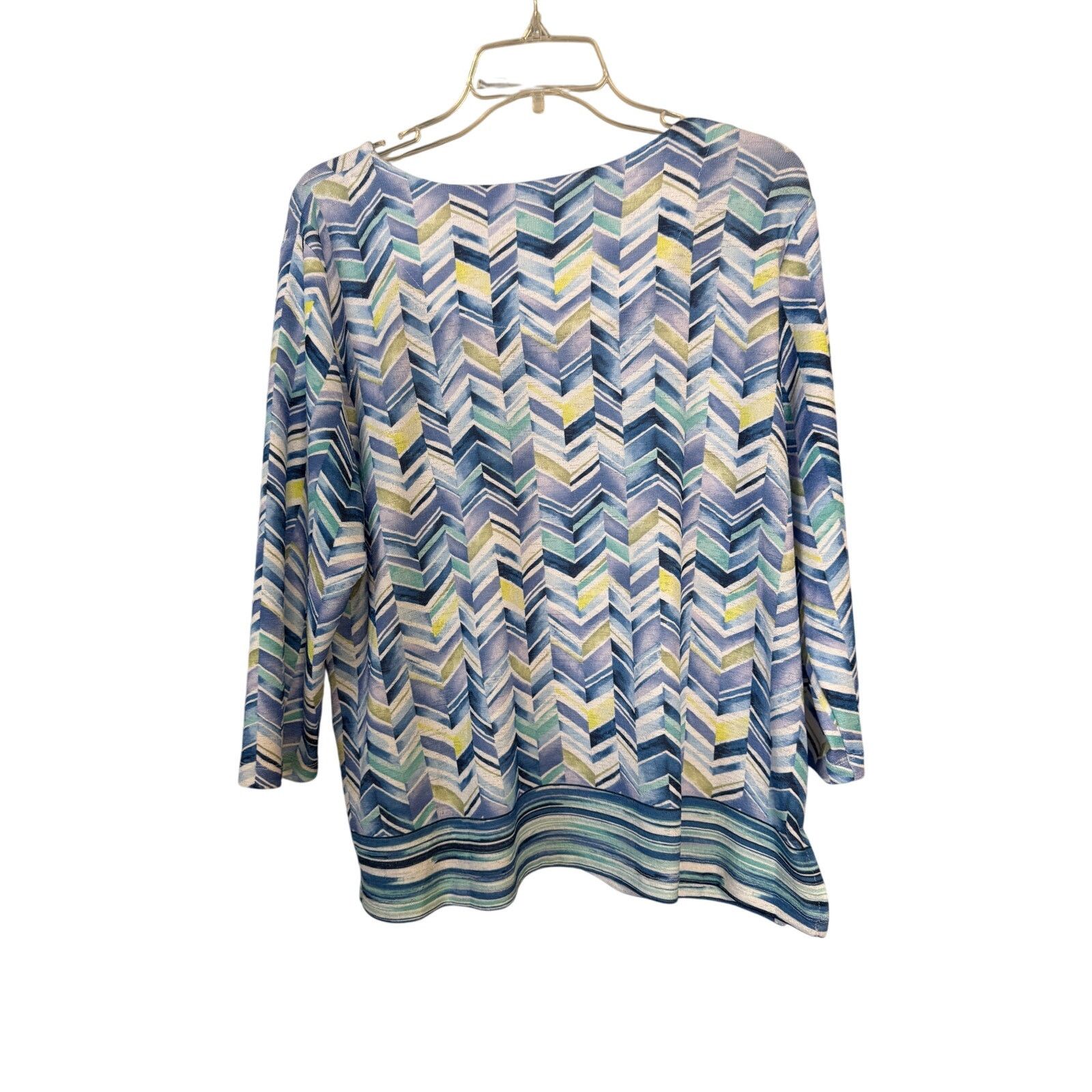 Other Alfred Dunner PL "High Impact" Blue Watercolor Border Knit Size L / US 10 / IT 46 - 3 Thumbnail