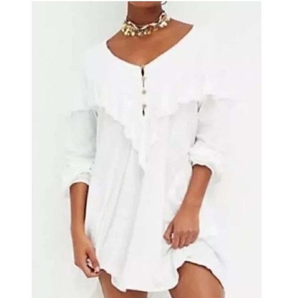 Free People New Free People BEACH Aurora Mini Dress $88 free-est LARGE Size L / US 10 / IT 46 - 3 Thumbnail