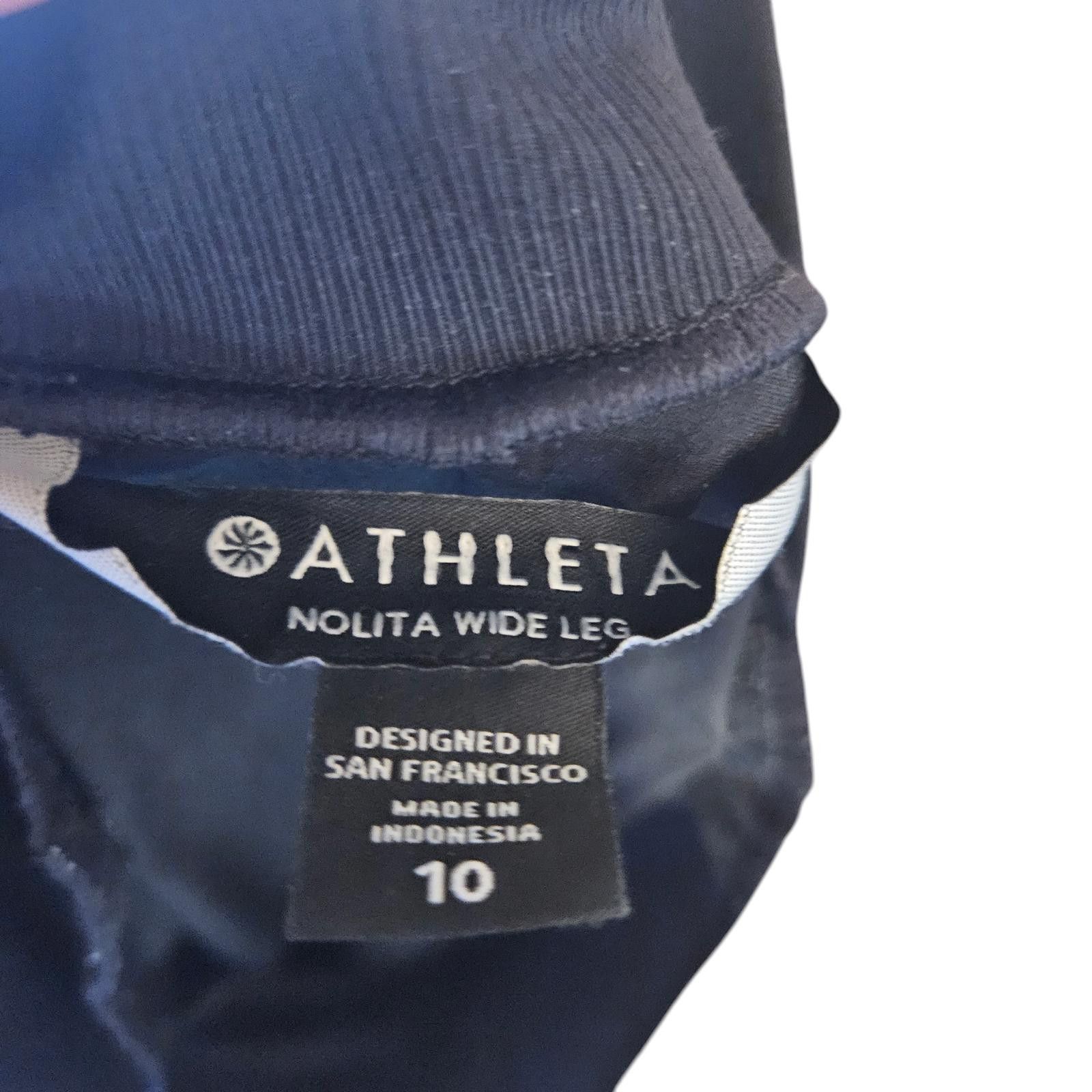 Designer Athleta Black Wide-Leg Pants SZ 10 Size L / US 10 / IT 46 - 5 Thumbnail