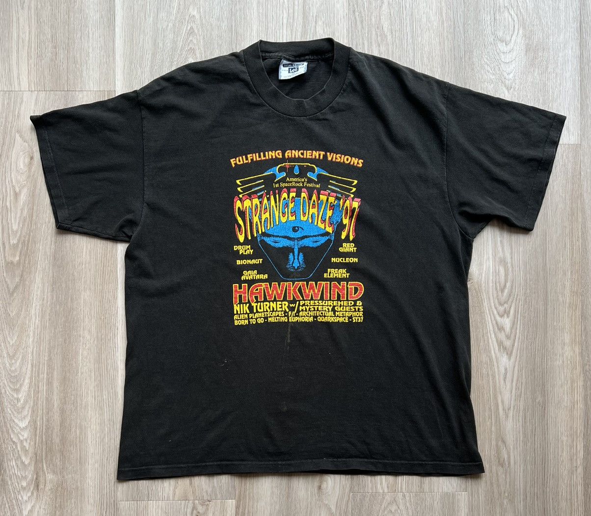 Lee × Vintage Vintage 1997 Strange Daze Hawkwind Tour T-Shirt Tee Size US XL / EU 56 / 4 - 1 Thumbnail